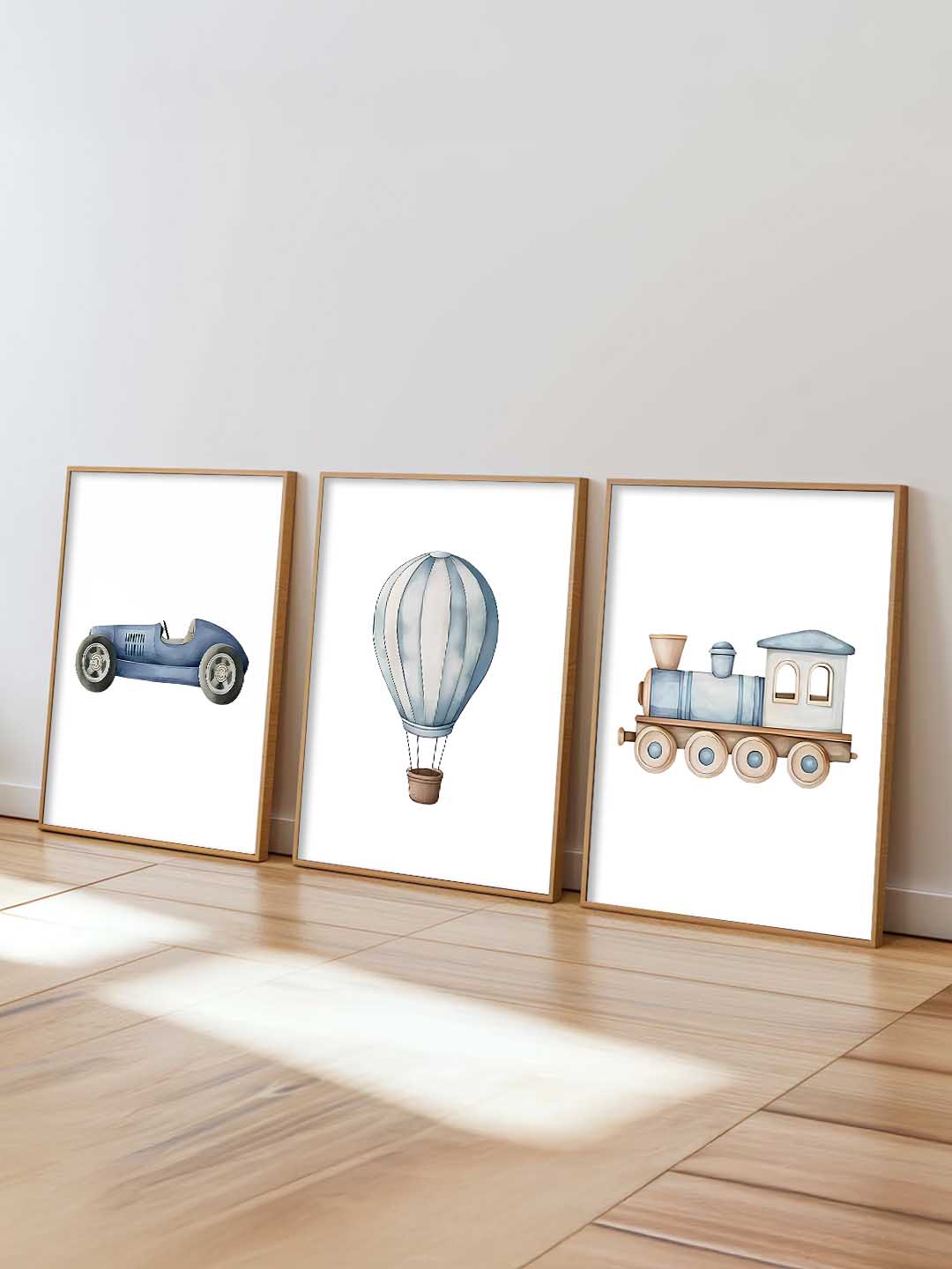 Hot Air Ballon Toy Train Car Wall Art Paintings for Living Room Bedroom