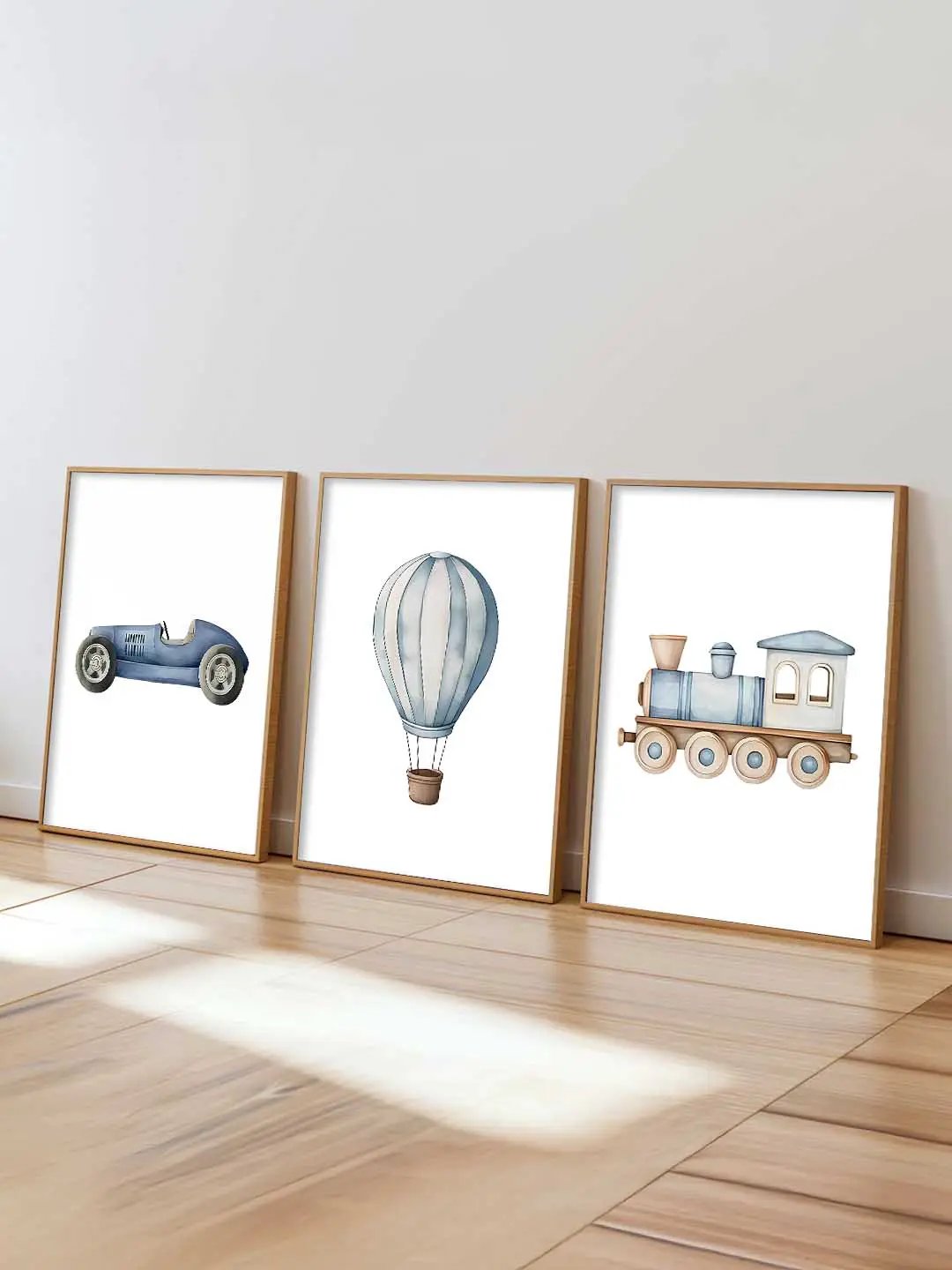 Hot Air Ballon Toy Train Car Wall Art Paintings for Living Room Bedroom