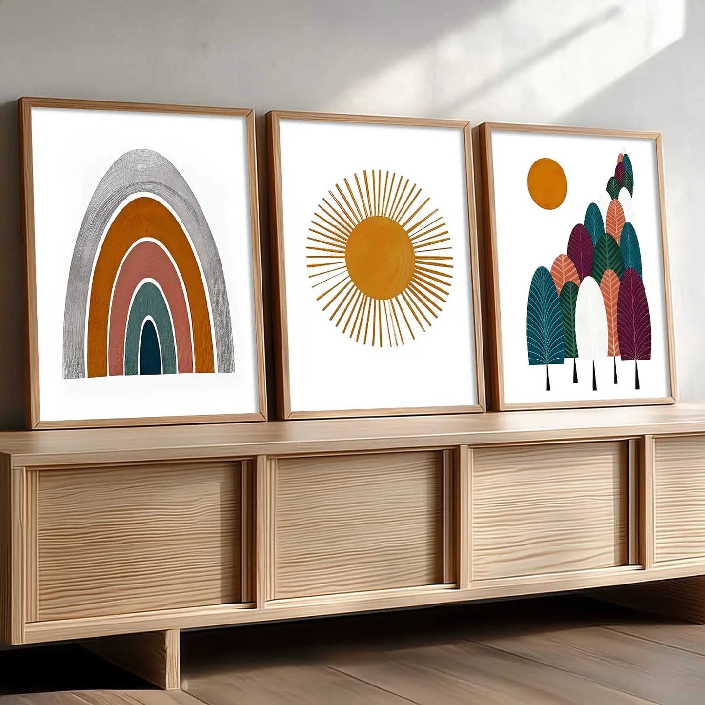 Boho Framed Wall Art Prints | Set of 3 | Home Decor