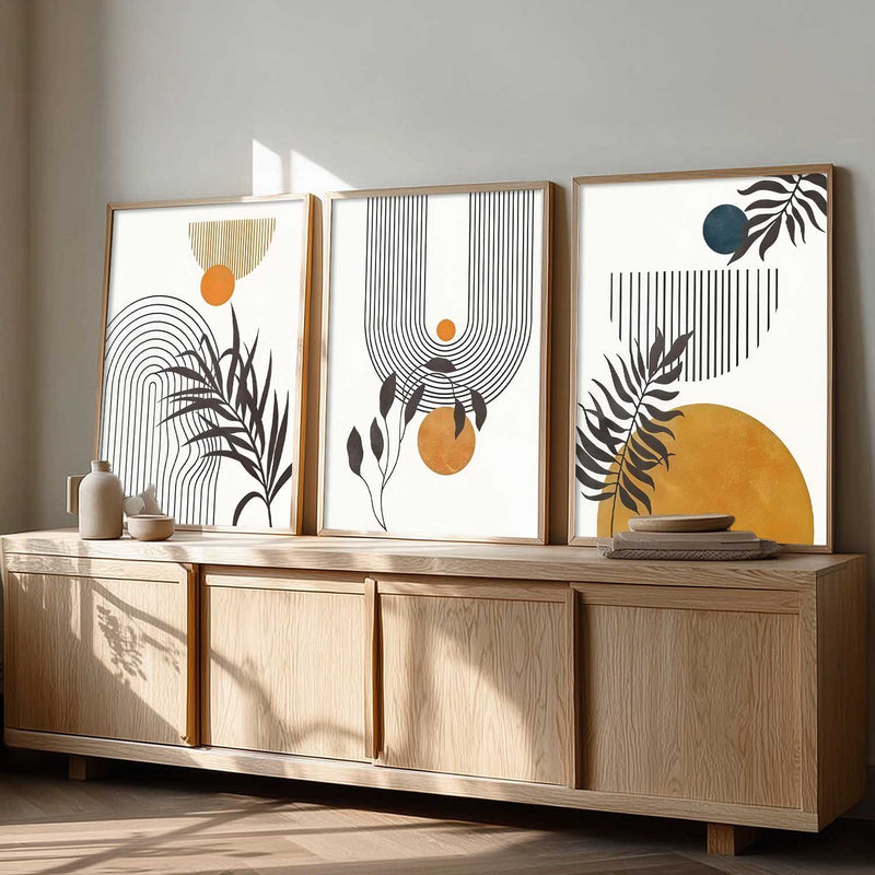 Boho Framed Wall Art Prints | Set of 3 | Home Decor