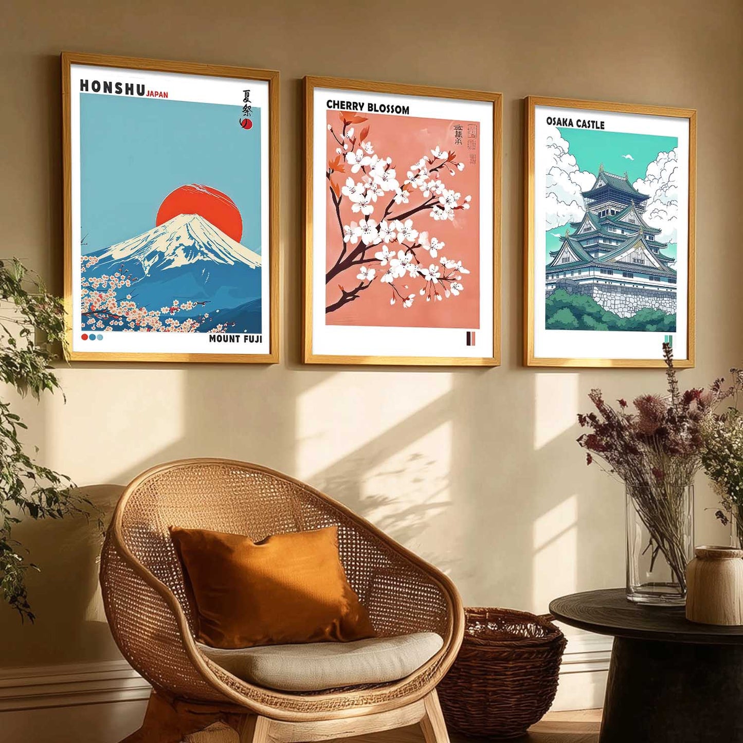 Japan Nature Art and City View Wall Art Paintings for Living Room Bedroom
