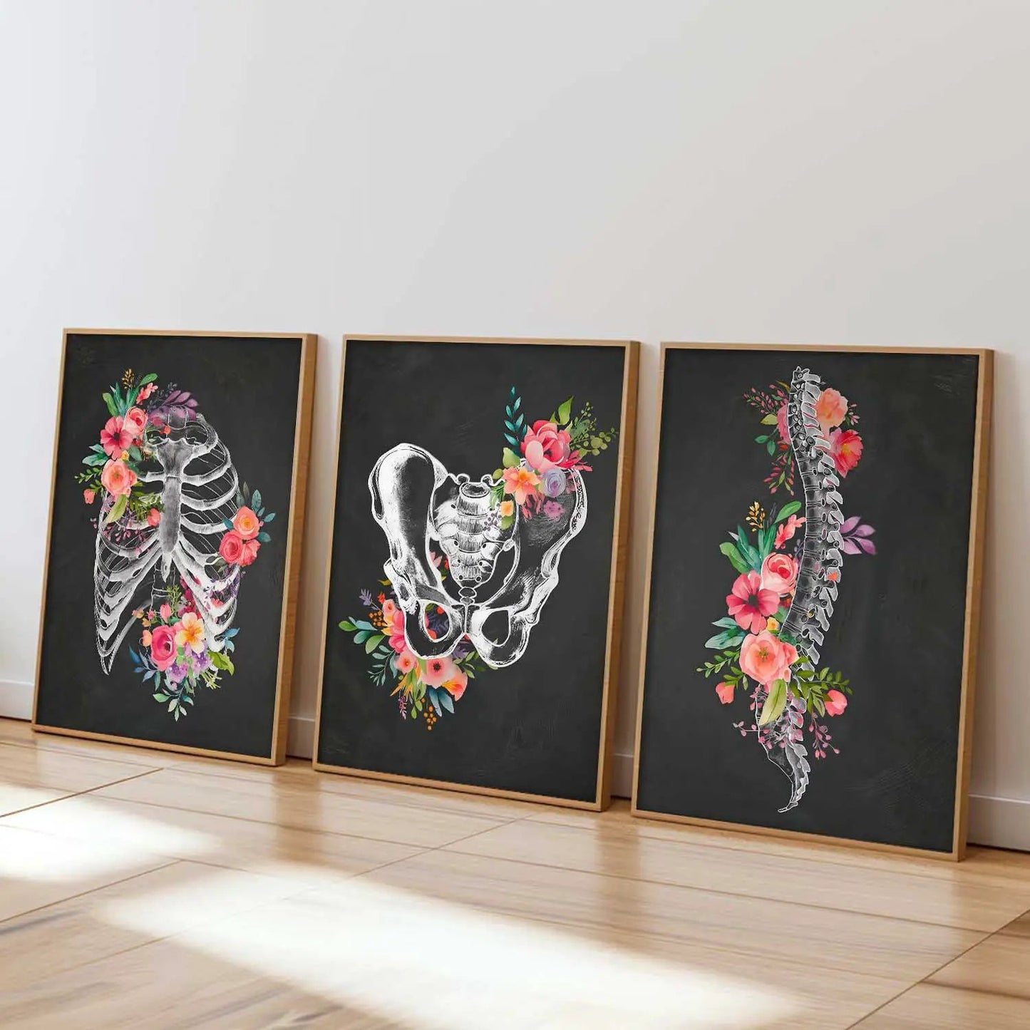 Floral Chiropractic Medical Wall Art Paintings for Clinic Office