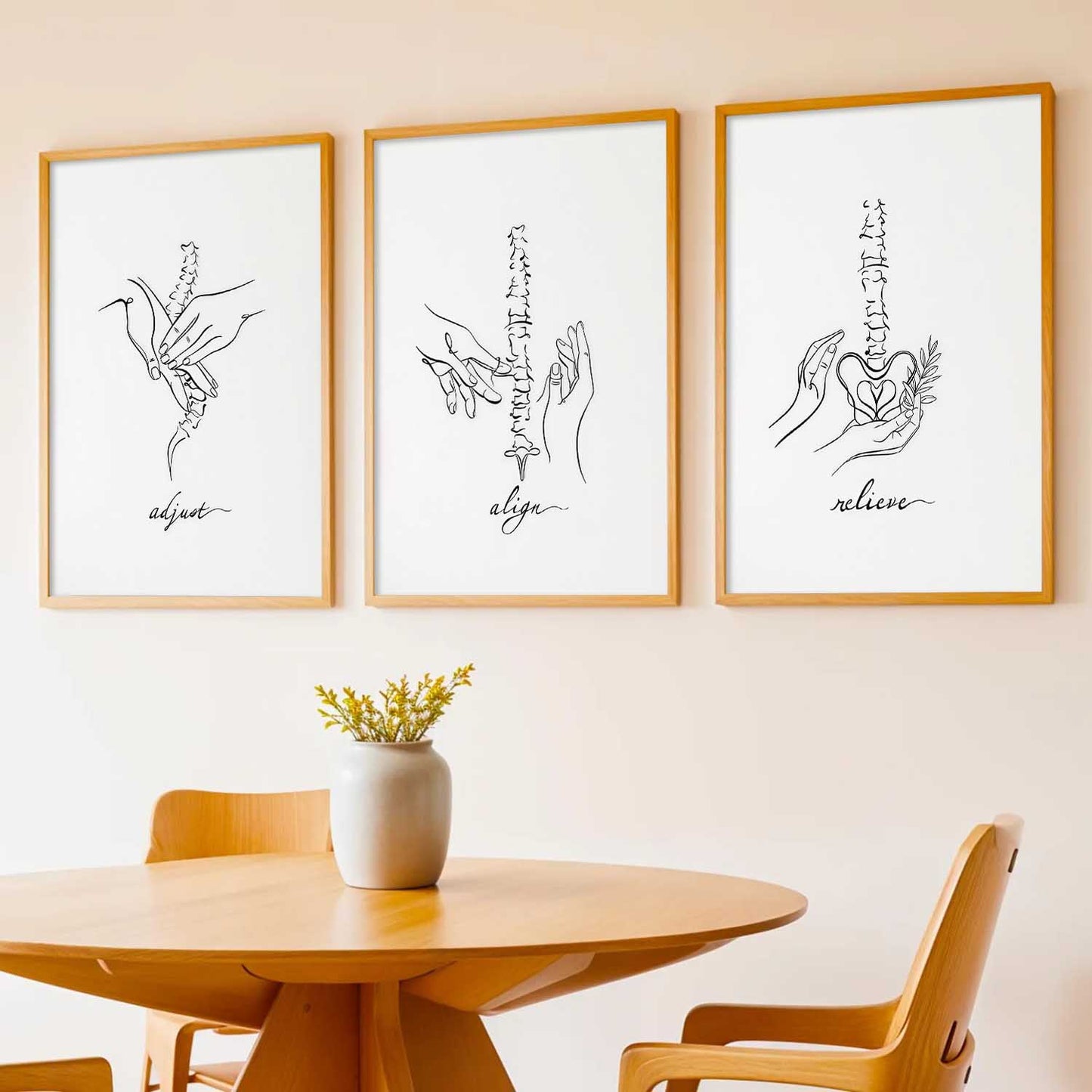 Skeleton Anatomy Line Wall Art Paintings for Office Clinic