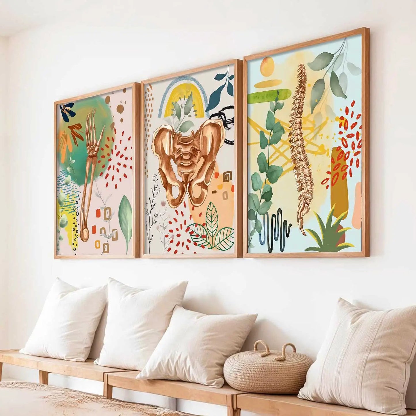 Boho Framed Wall Art Prints | Set of 3 | Home Decor