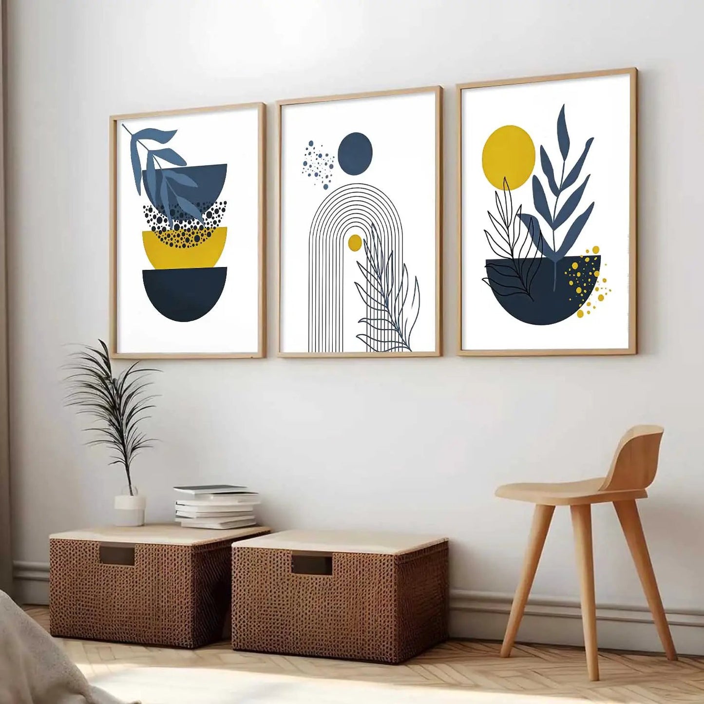 Boho Framed Wall Art Prints | Set of 3 | Home Decor