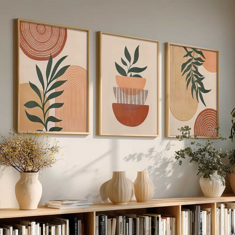 Boho Framed Wall Art Prints | Set of 3 | Home Decor