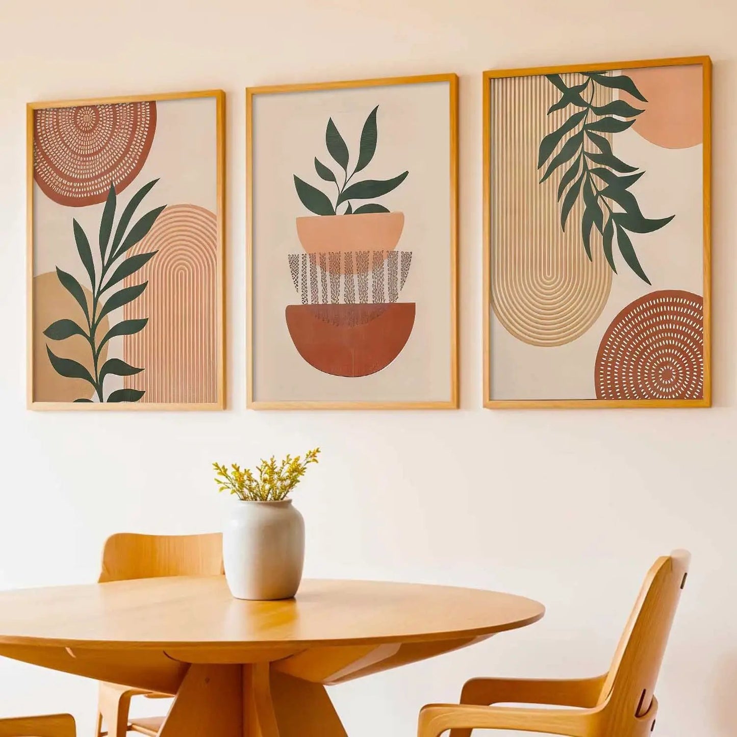 Boho Framed Wall Art Prints | Set of 3 | Home Decor