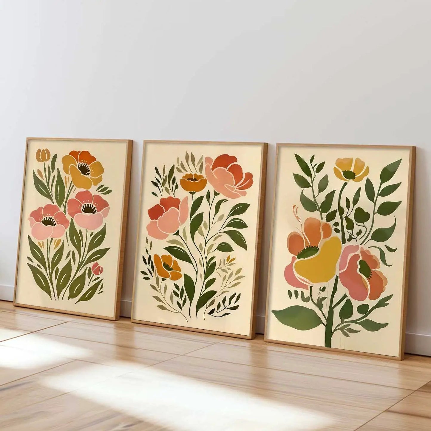 Botanical Framed Wall Art Prints | Set of 3 | Home Decor