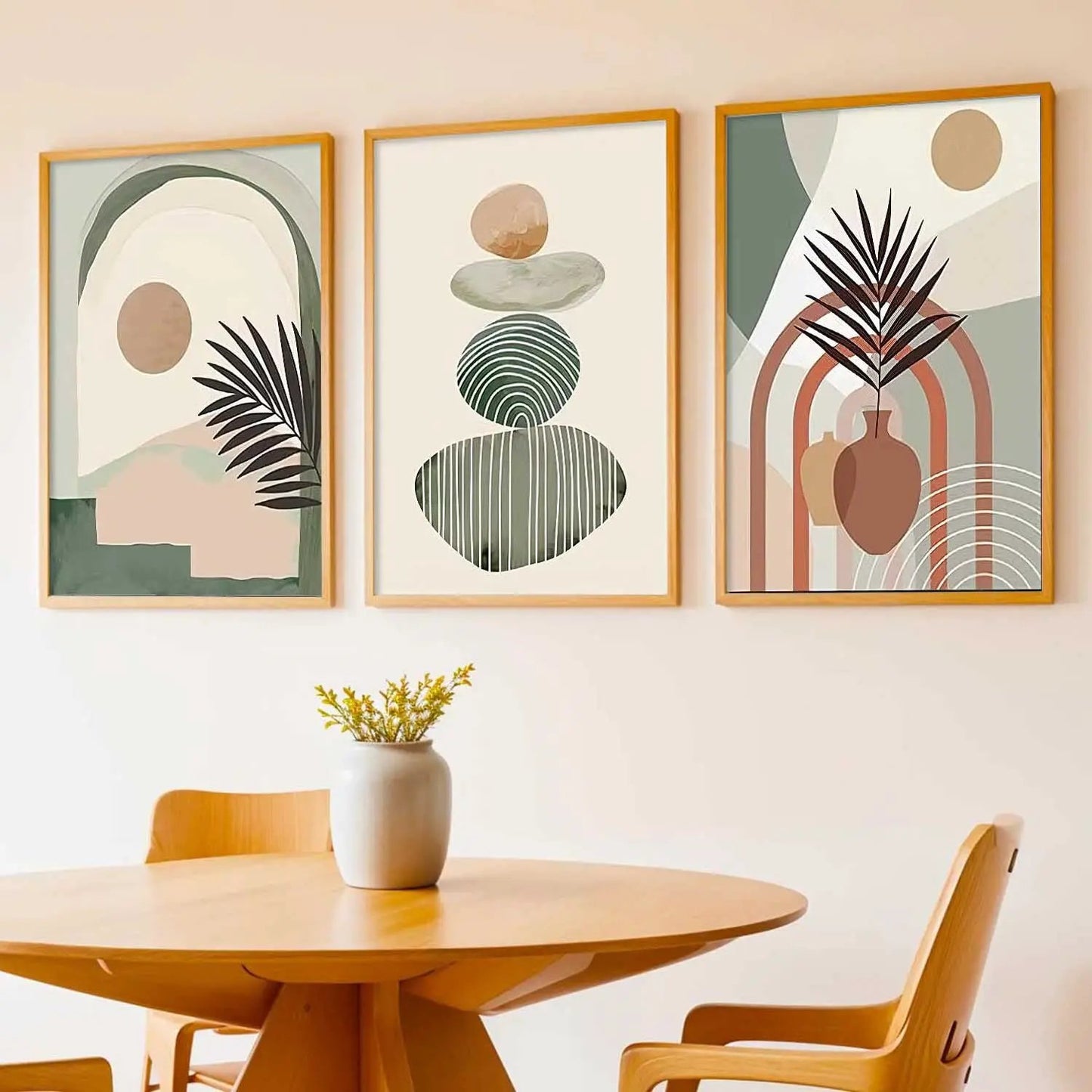 Boho Framed Wall Art Prints | Set of 3 | Home Decor