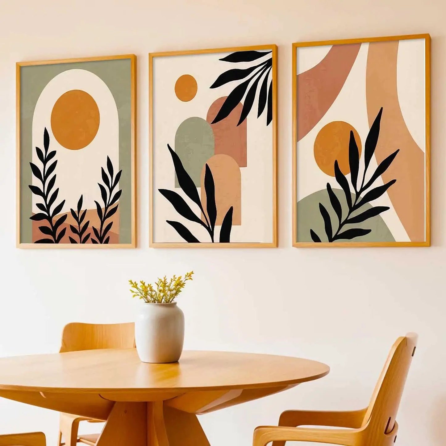 Boho Framed Wall Art Prints | Set of 3 | Home Decor