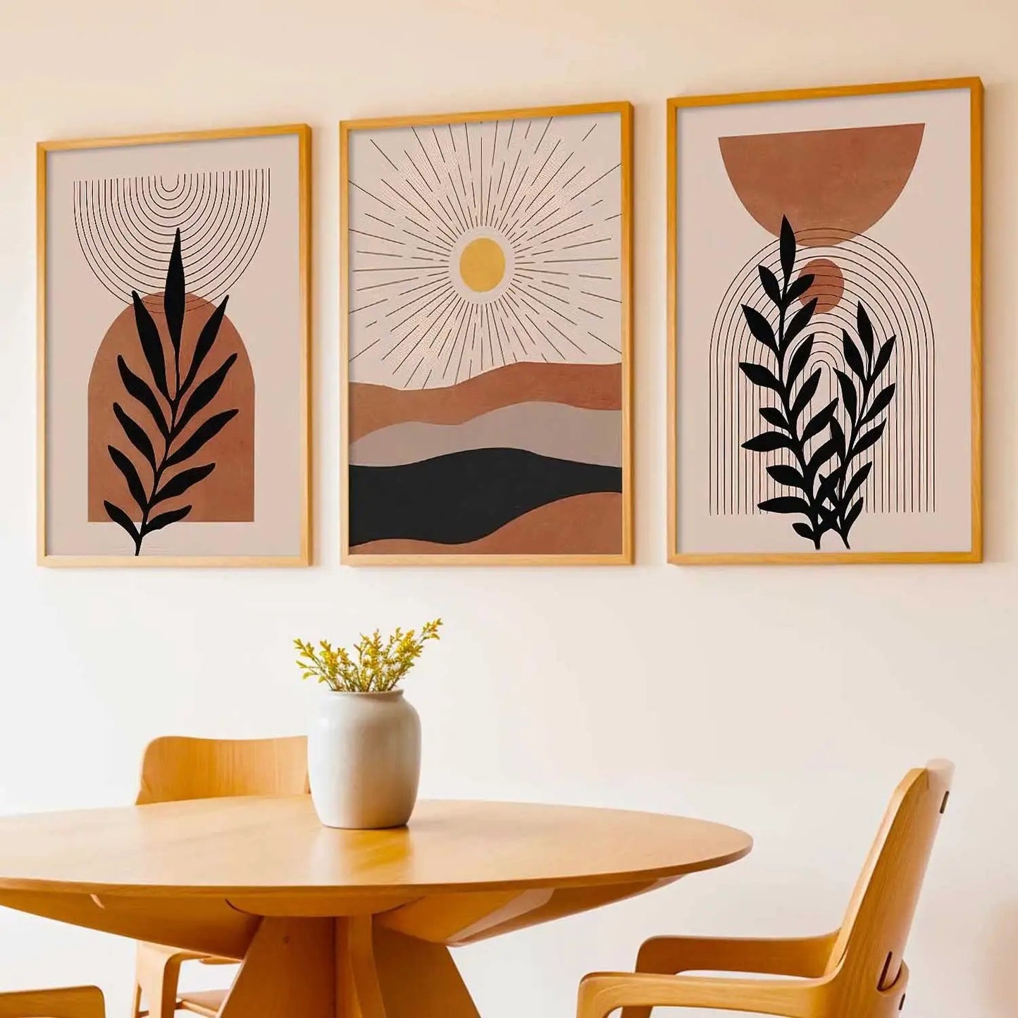 Boho Framed Wall Art Prints | Set of 3 | Home Decor