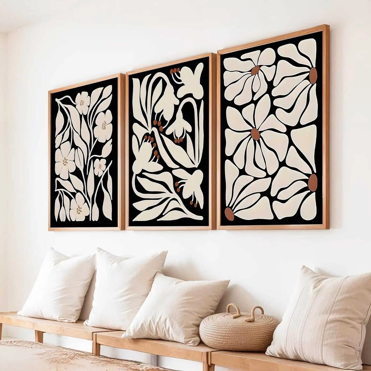 Boho Framed Wall Art Prints | Set of 3 | Home Decor