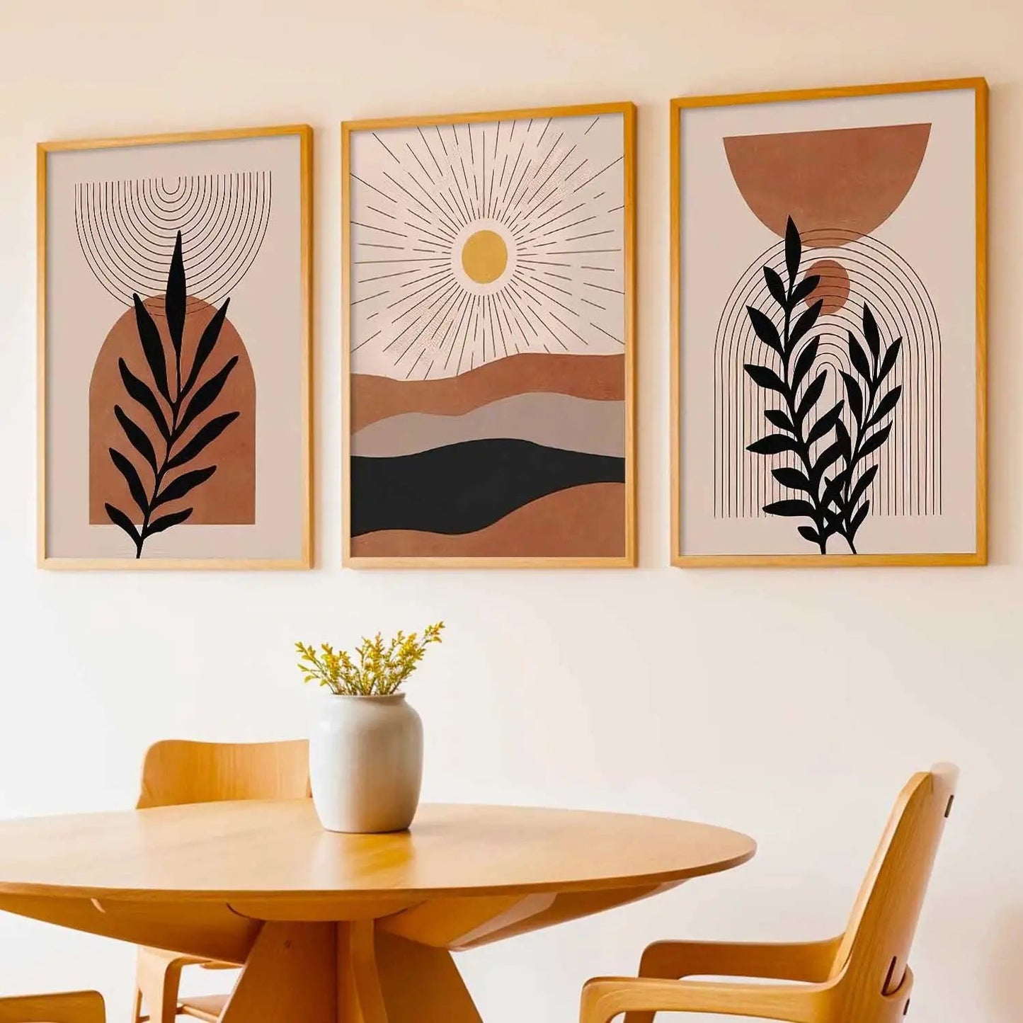 Boho Framed Wall Art Prints | Set of 3 | Home Decor