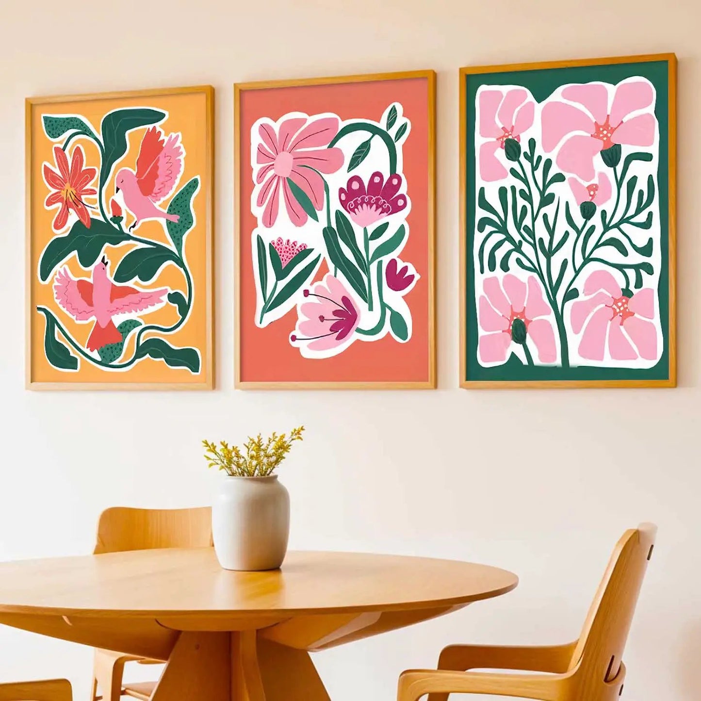 Boho Framed Wall Art Prints | Set of 3 | Home Decor