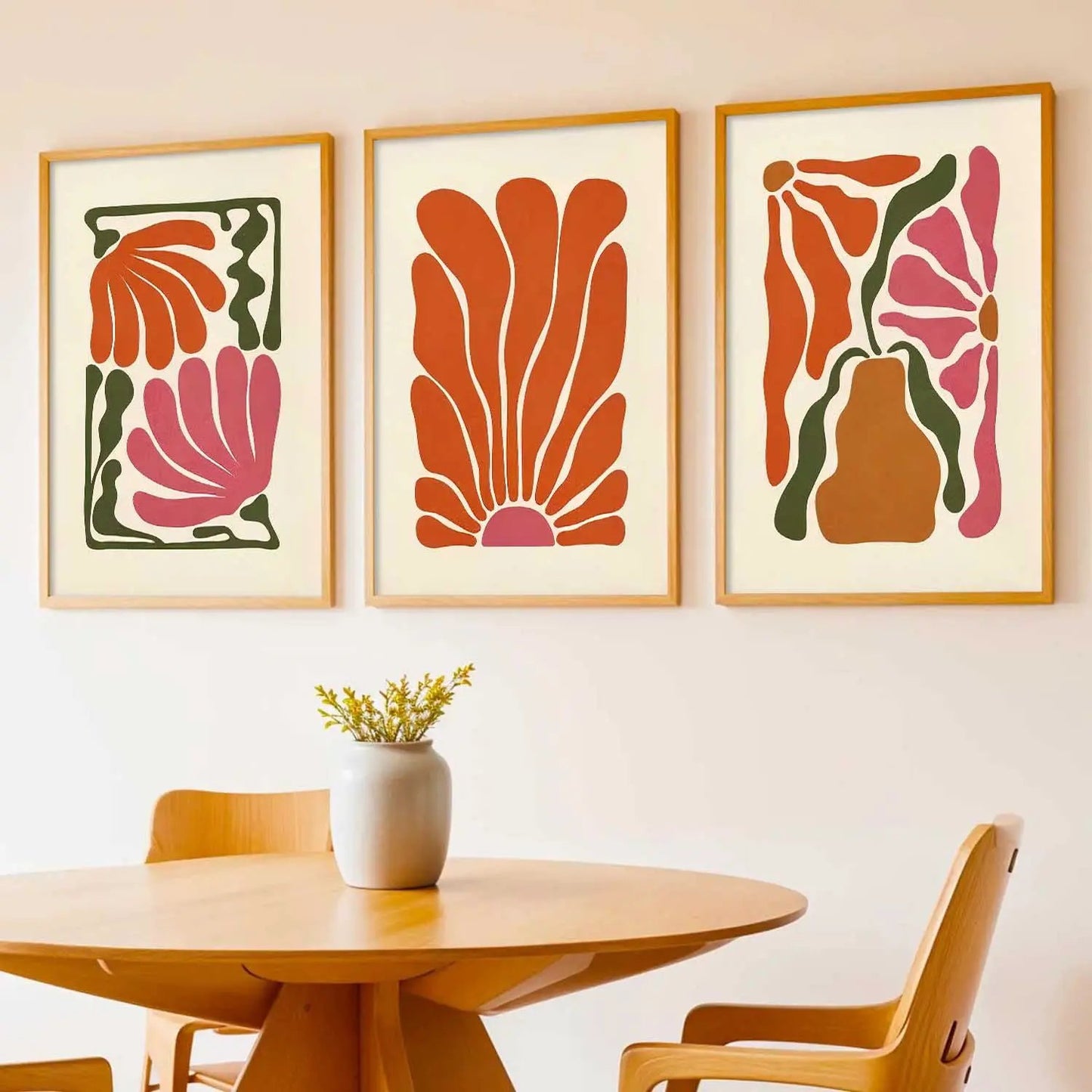 Boho Framed Wall Art Prints | Set of 3 | Home Decor