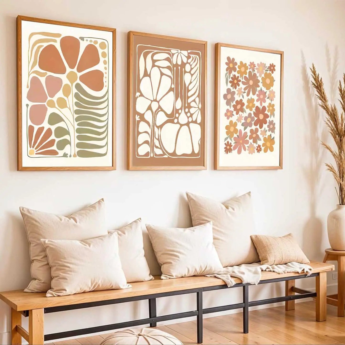 Boho Framed Wall Art Prints | Set of 3 | Home Decor