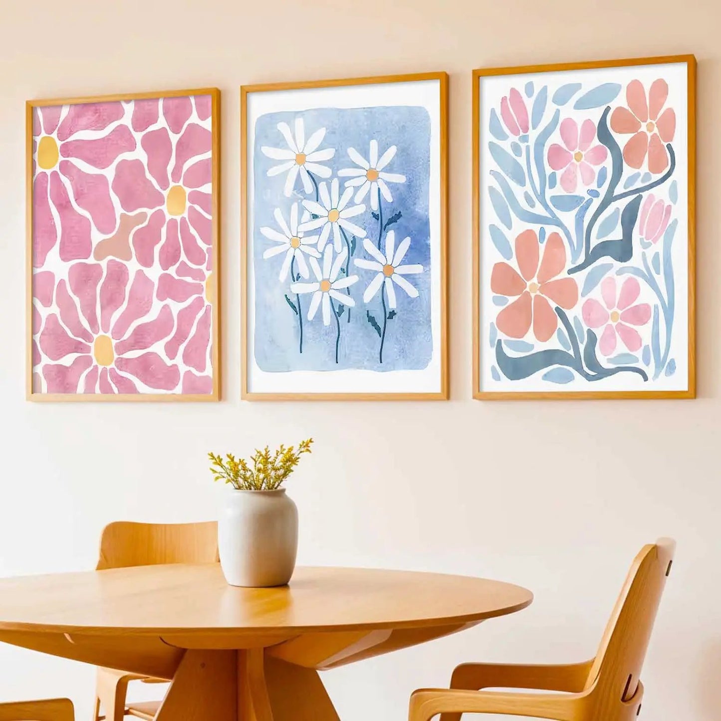 Boho Framed Wall Art Prints | Set of 3 | Home Decor