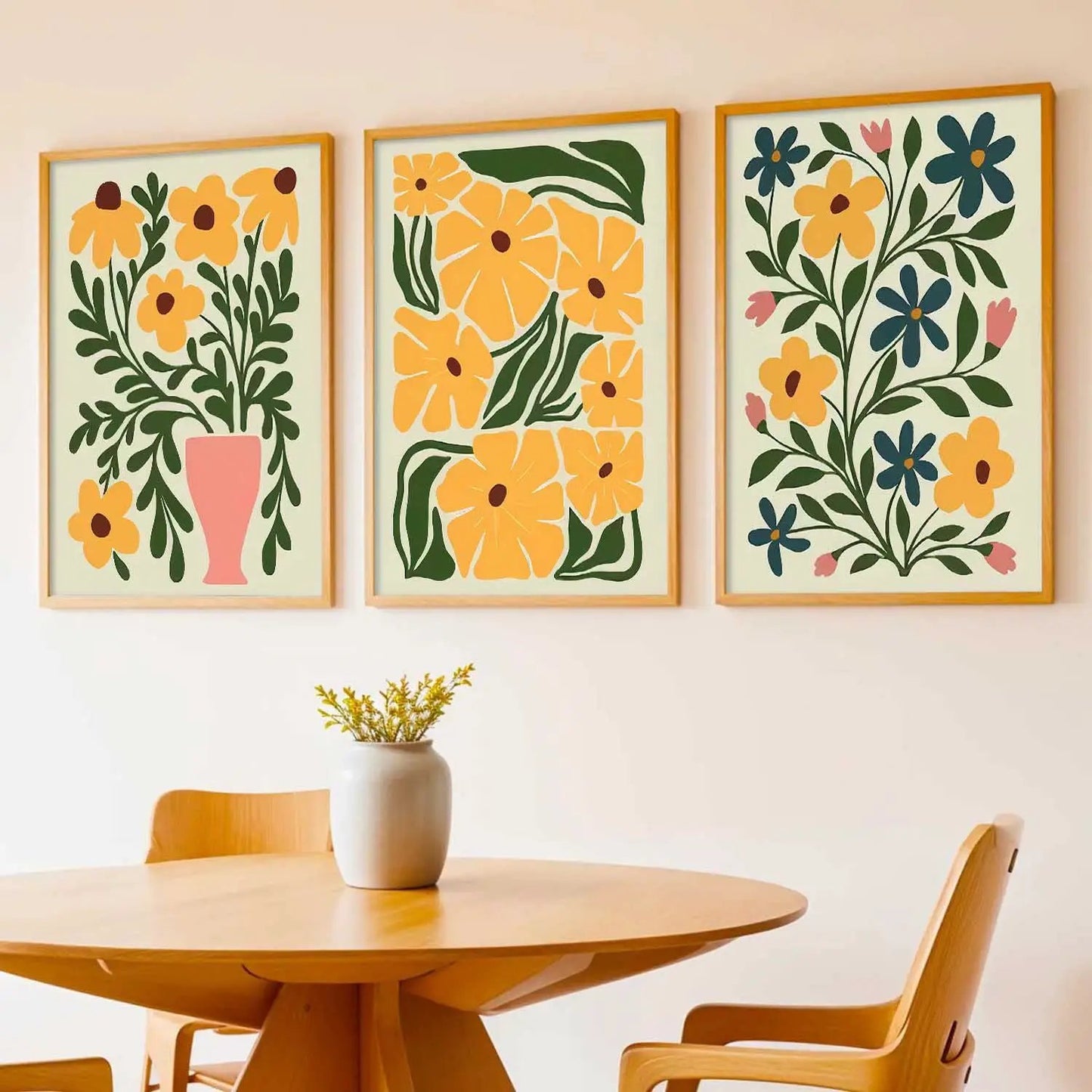 Boho Framed Wall Art Prints | Set of 3 | Home Decor