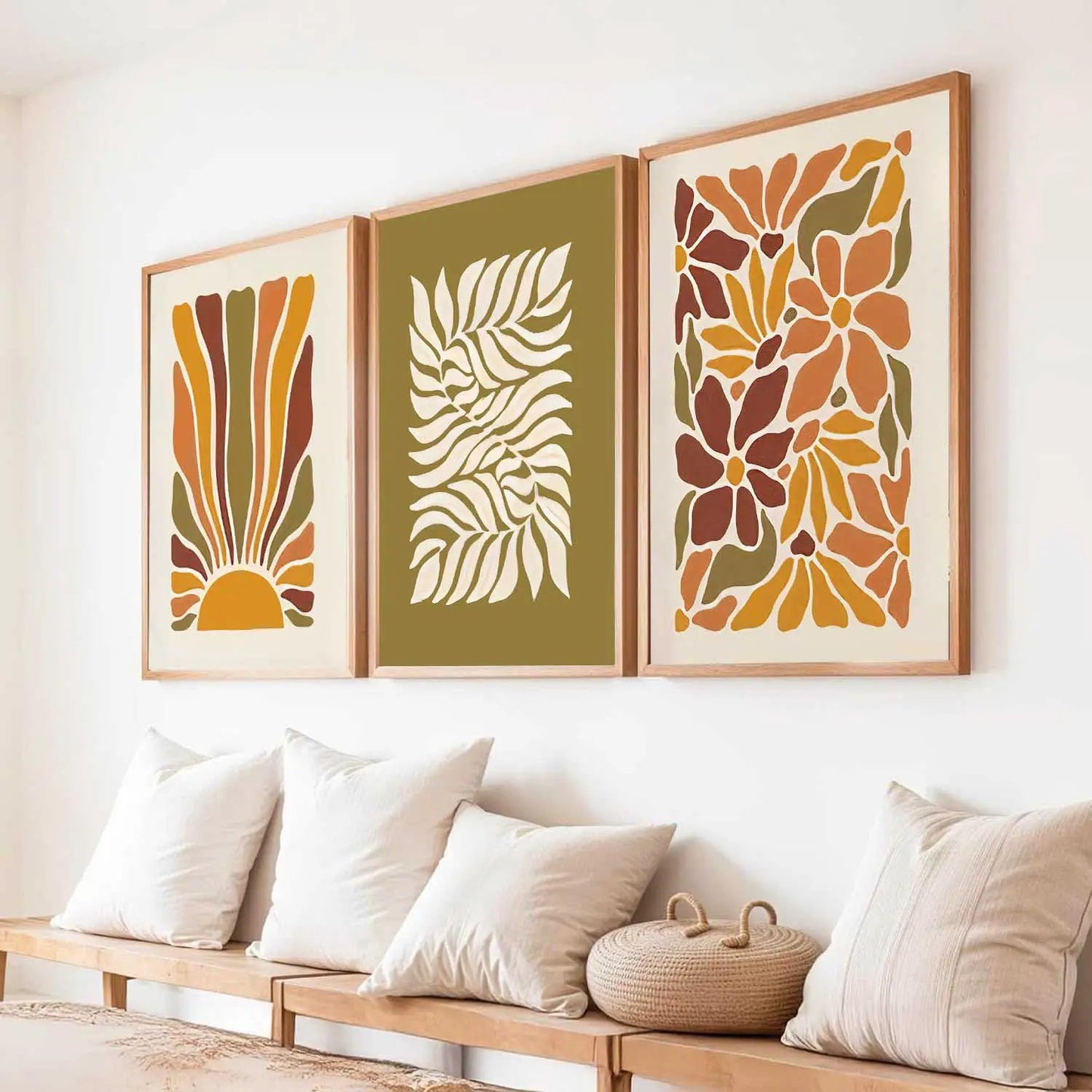 Boho Framed Wall Art Prints | Set of 3 | Home Decor