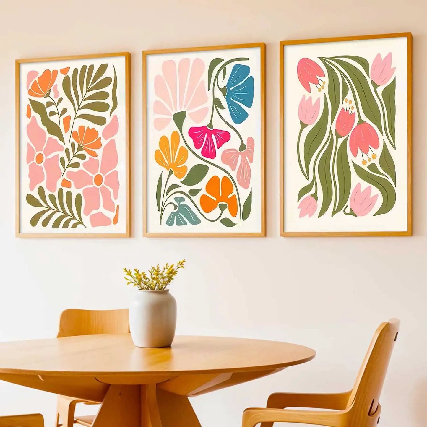 Boho Framed Wall Art Prints | Set of 3 | Home Decor
