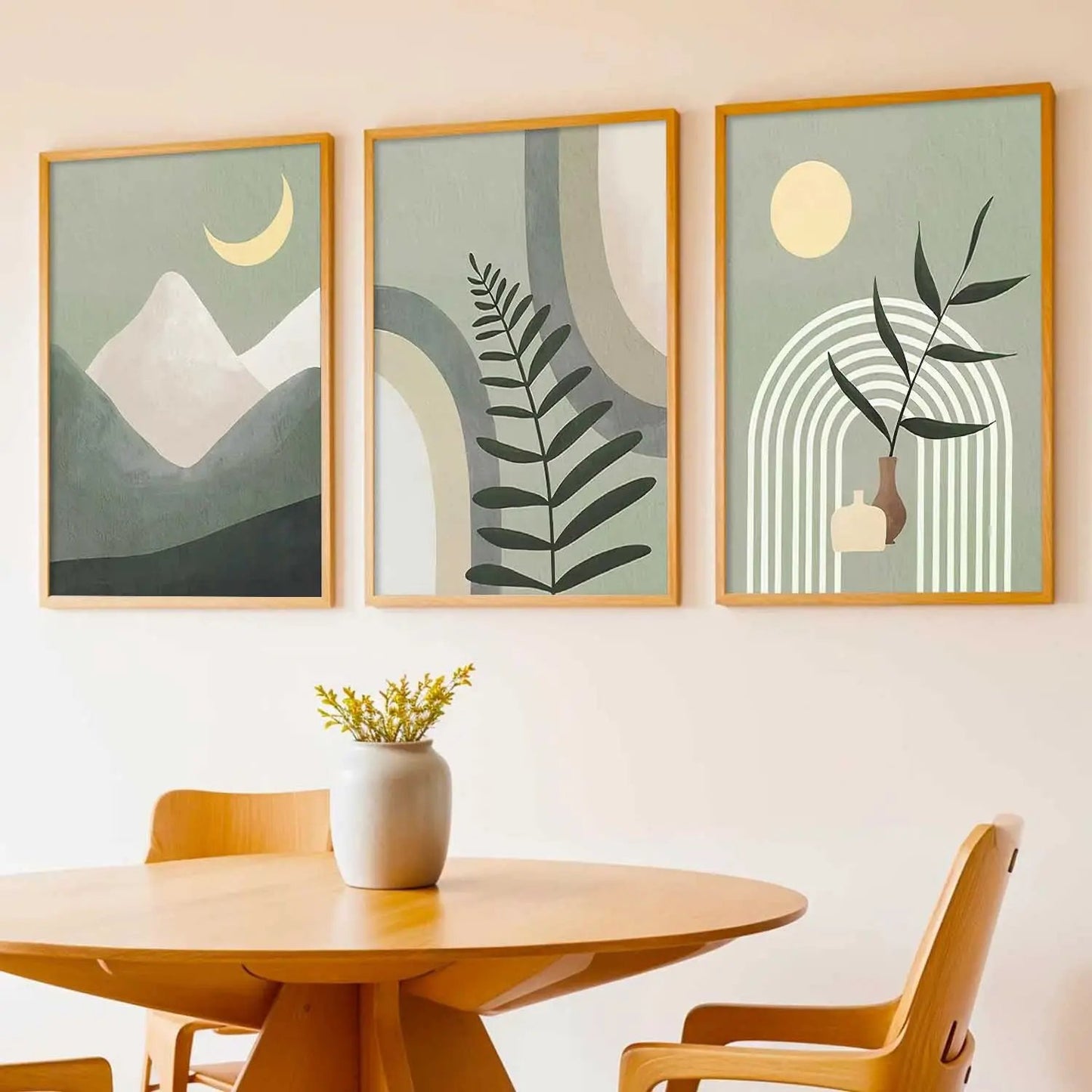 Boho Framed Wall Art Prints | Set of 3 | Home Decor