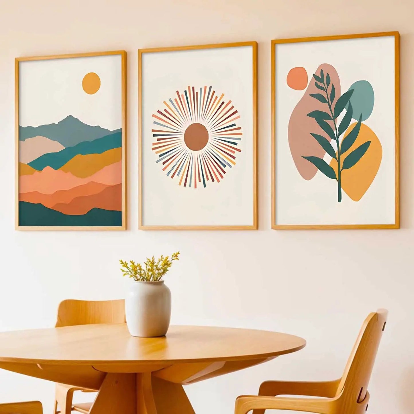 Boho Framed Wall Art Prints | Set of 3 | Home Decor