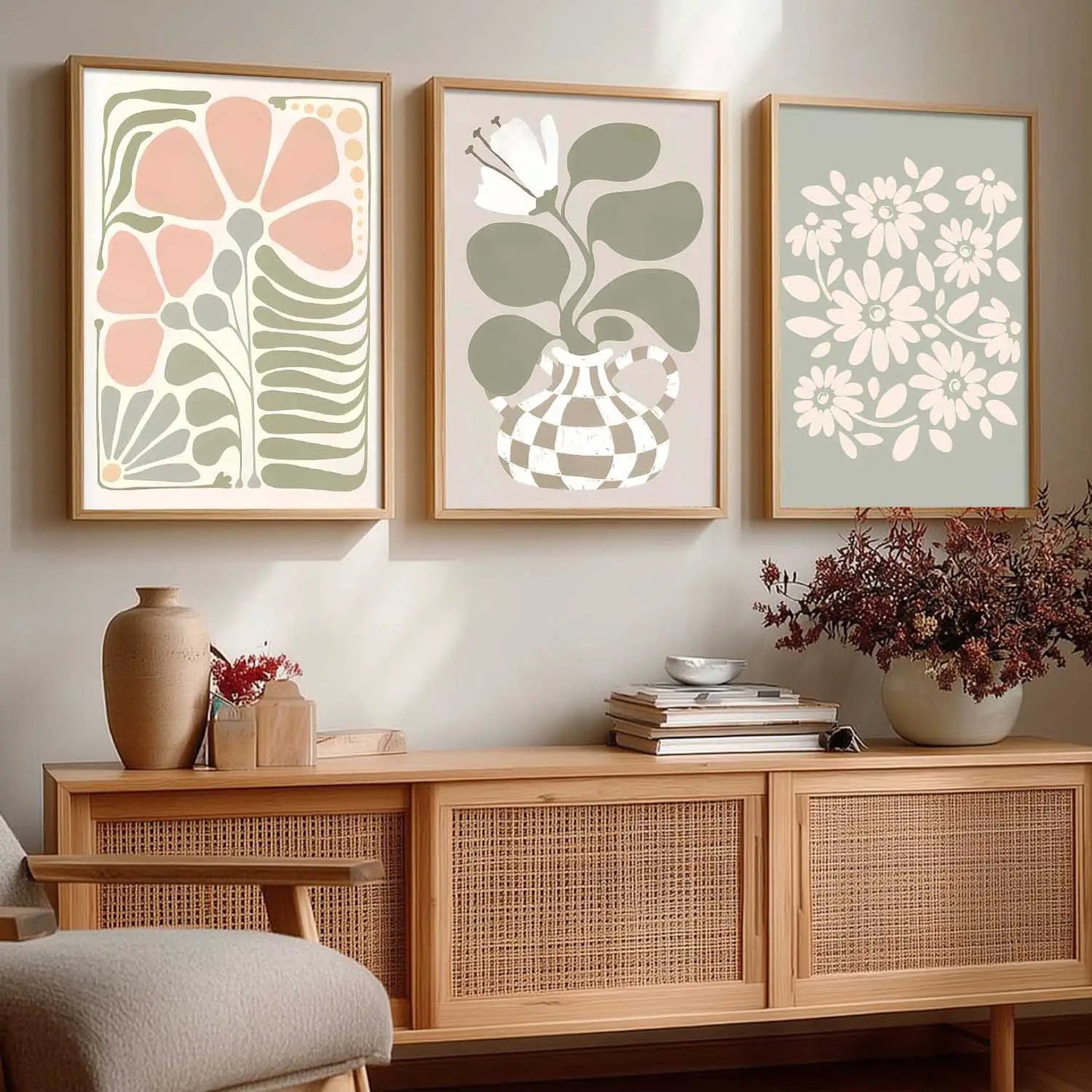 Botanical Framed Wall Art Prints | Set of 3 | Home Decor