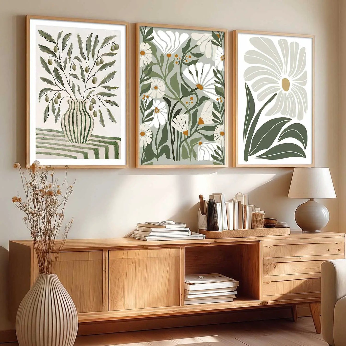 Floral Framed Wall Art Prints | Set of 3 | Home Decor