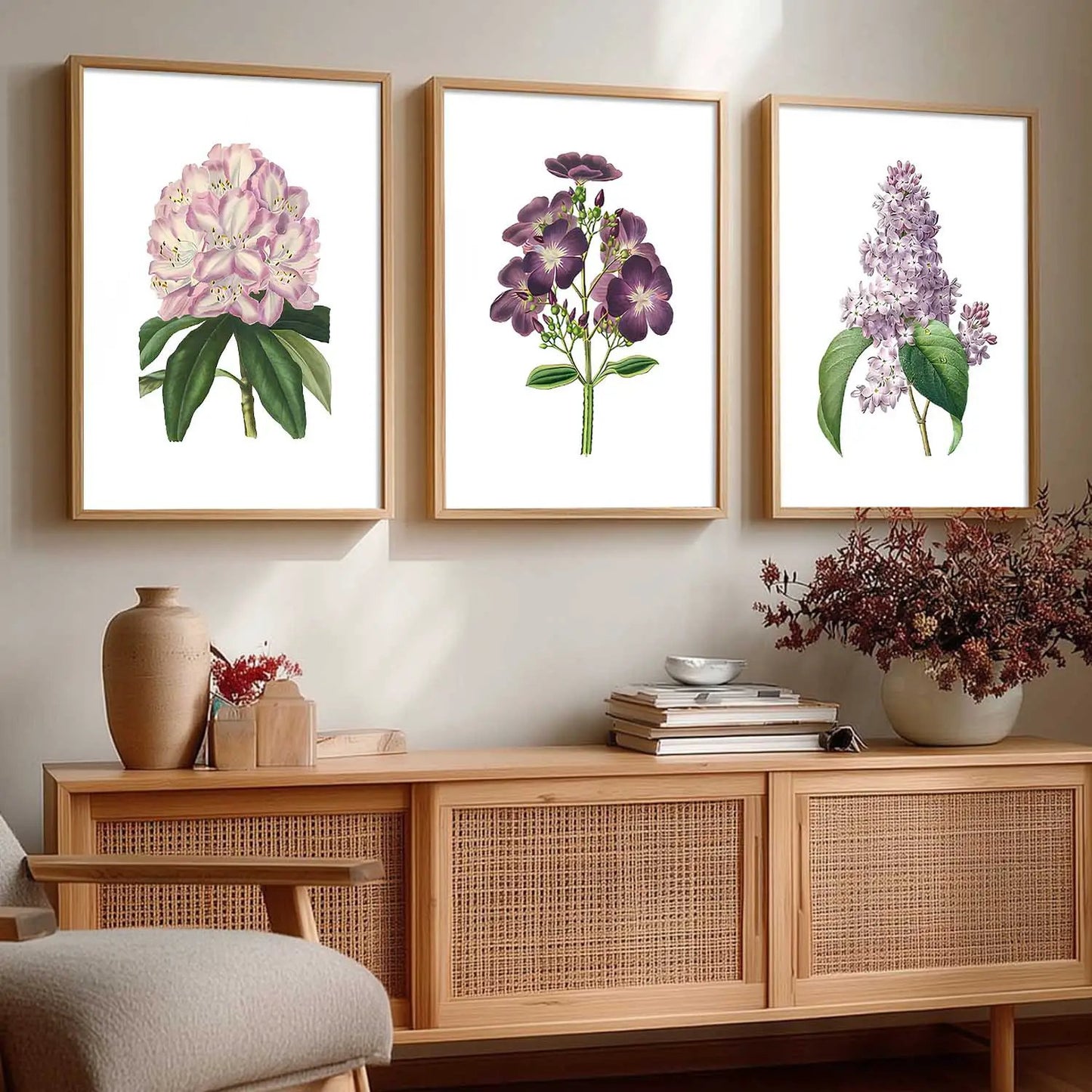 Floral Framed Wall Art Prints | Set of 3 | Home Decor