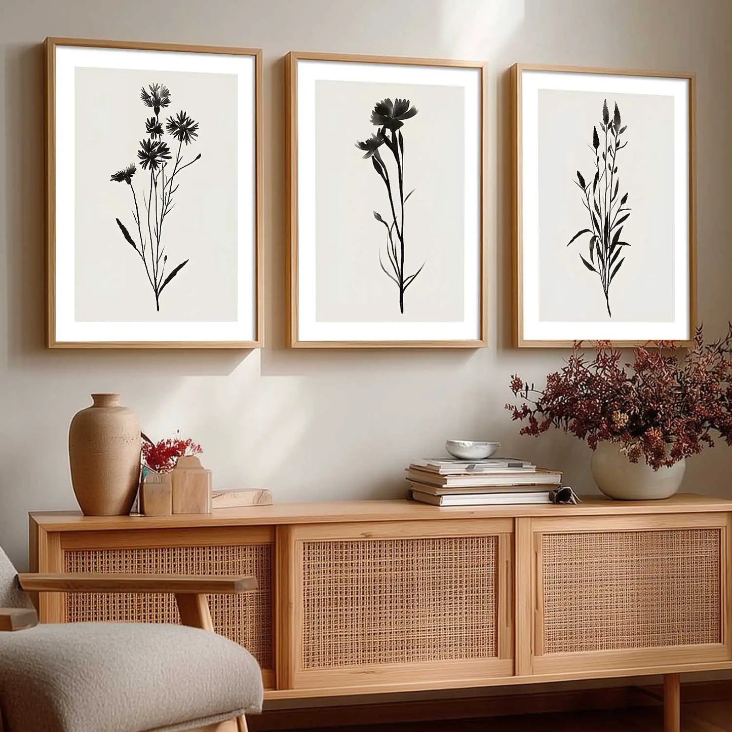 Botanical Framed Wall Art Prints | Set of 3 | Home Decor