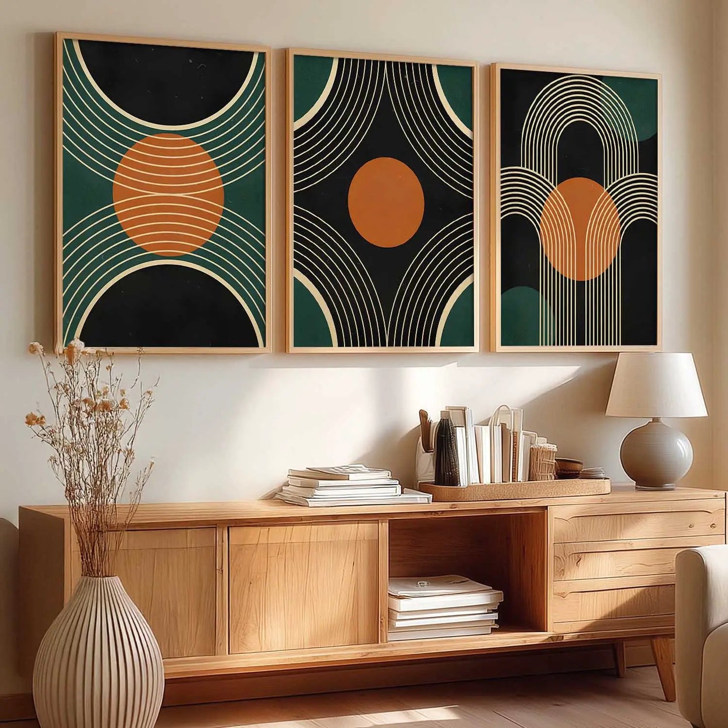 Boho Framed Wall Art Prints | Set of 3 | Home Decor
