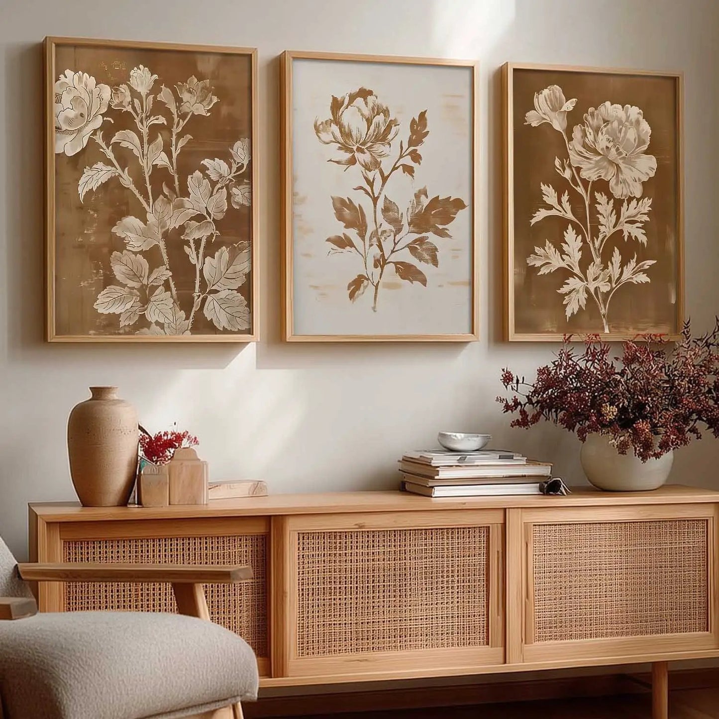Botanical Framed Wall Art Prints | Set of 3 | Home Decor