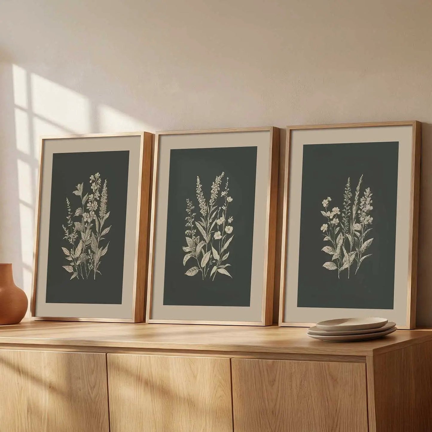 Botanical Framed Wall Art Prints | Set of 3 | Home Decor