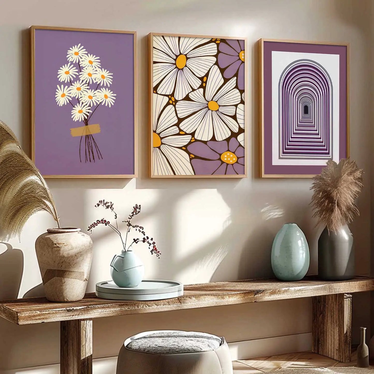 Floral Framed Wall Art Prints | Set of 3 | Home Decor