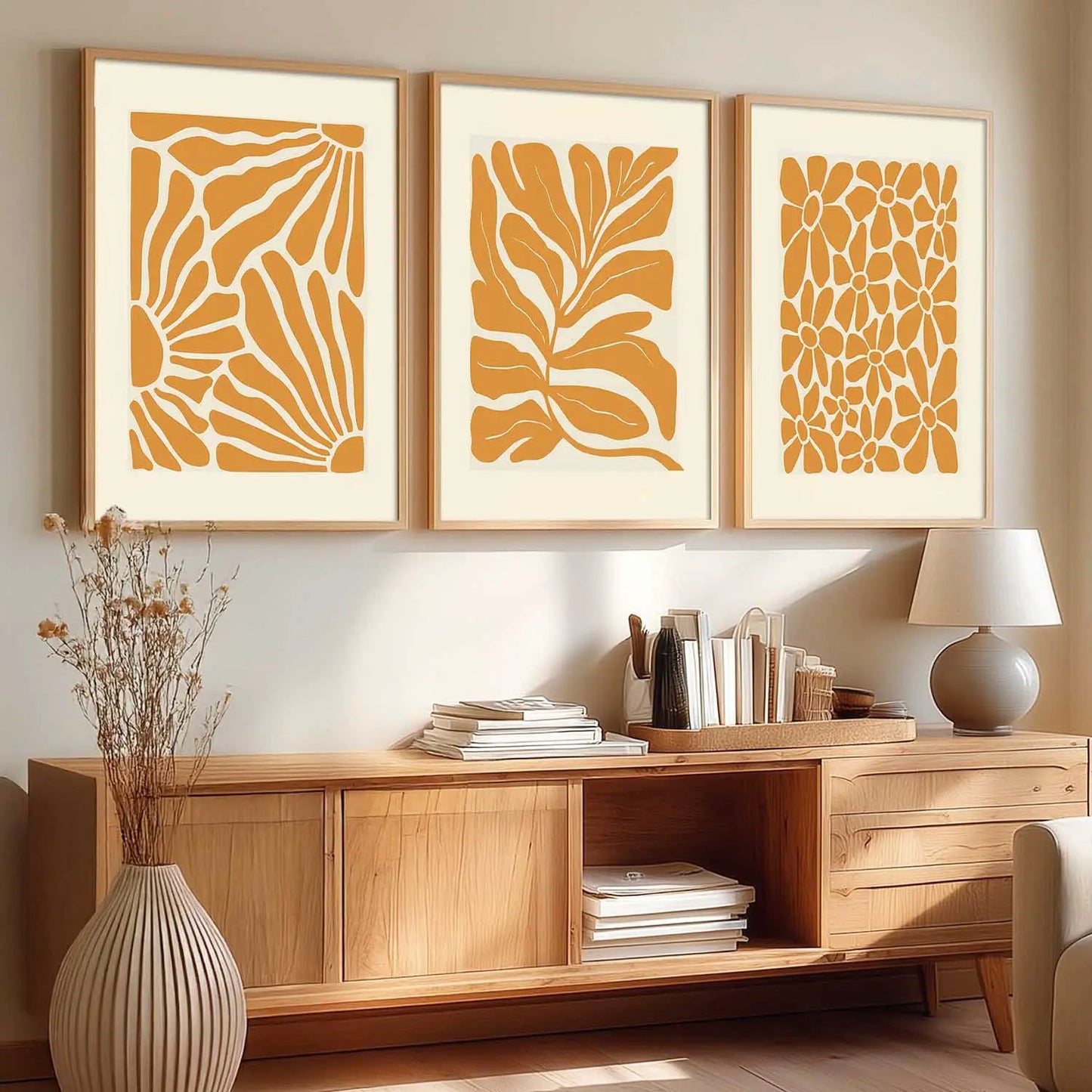 Floral Framed Wall Art Prints | Set of 3 | Home Decor
