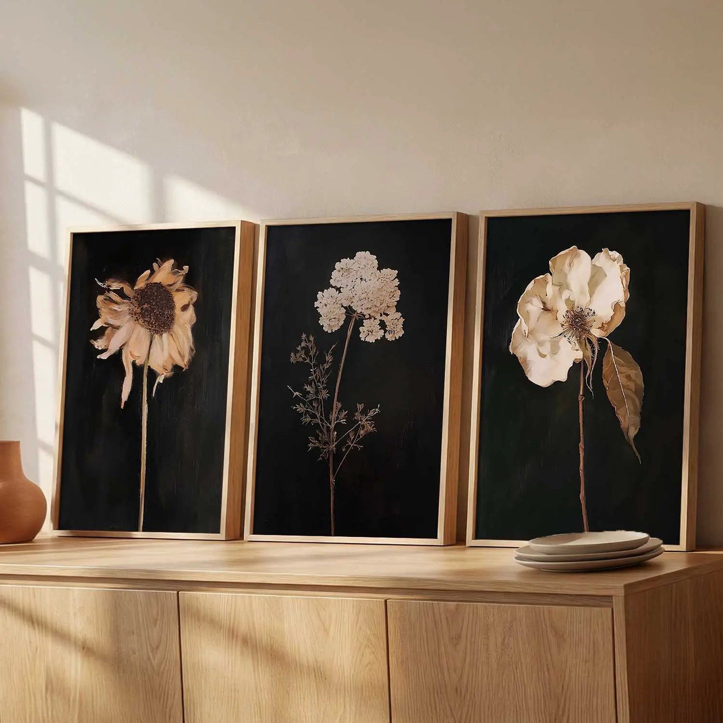 Floral Framed Wall Art Prints | Set of 3 | Home Decor