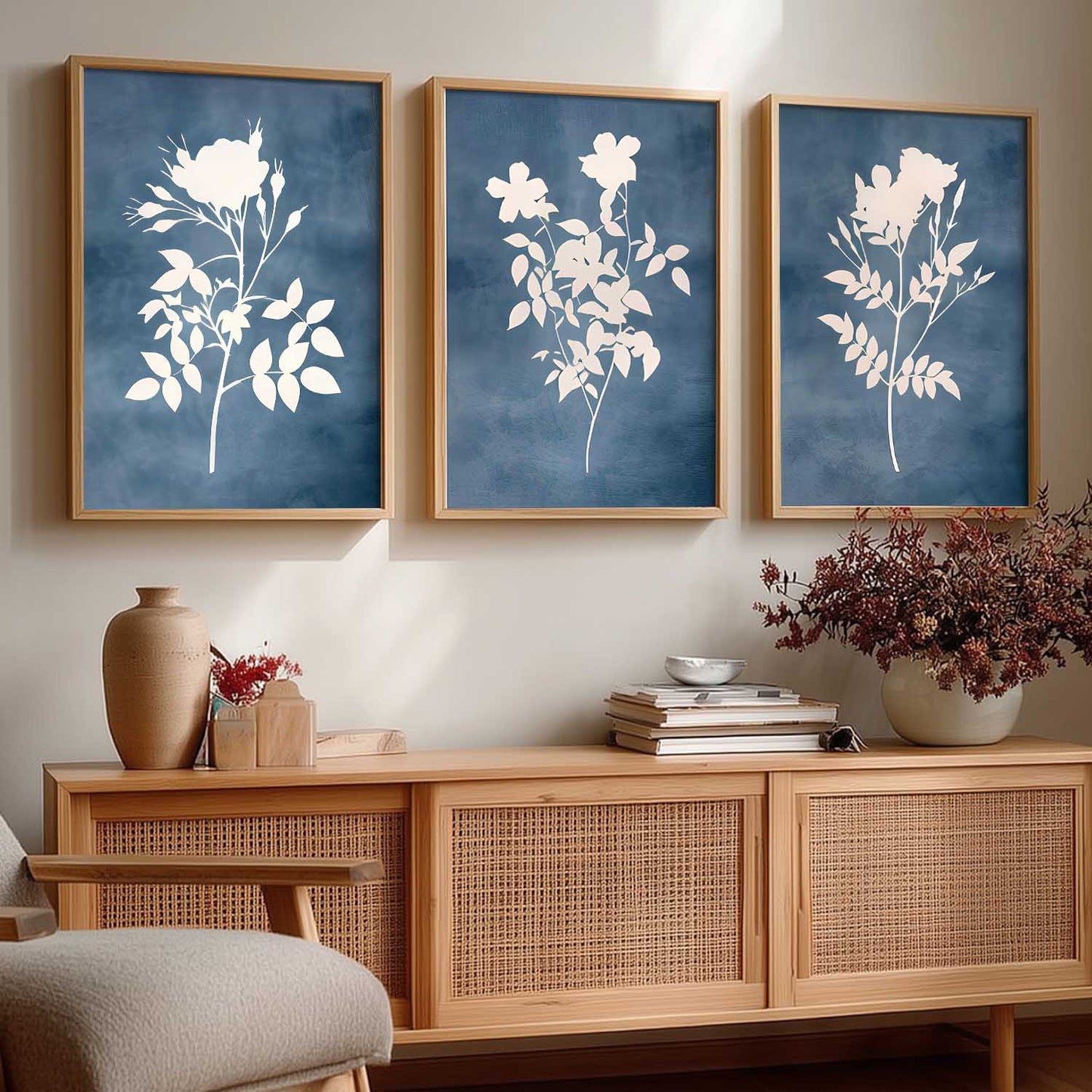 Aesthetic Botanical Art Home Decoration Painting | Floral Paintings With Frame For Living Room Bed Room Hotel Wall Decor Digital Reprint