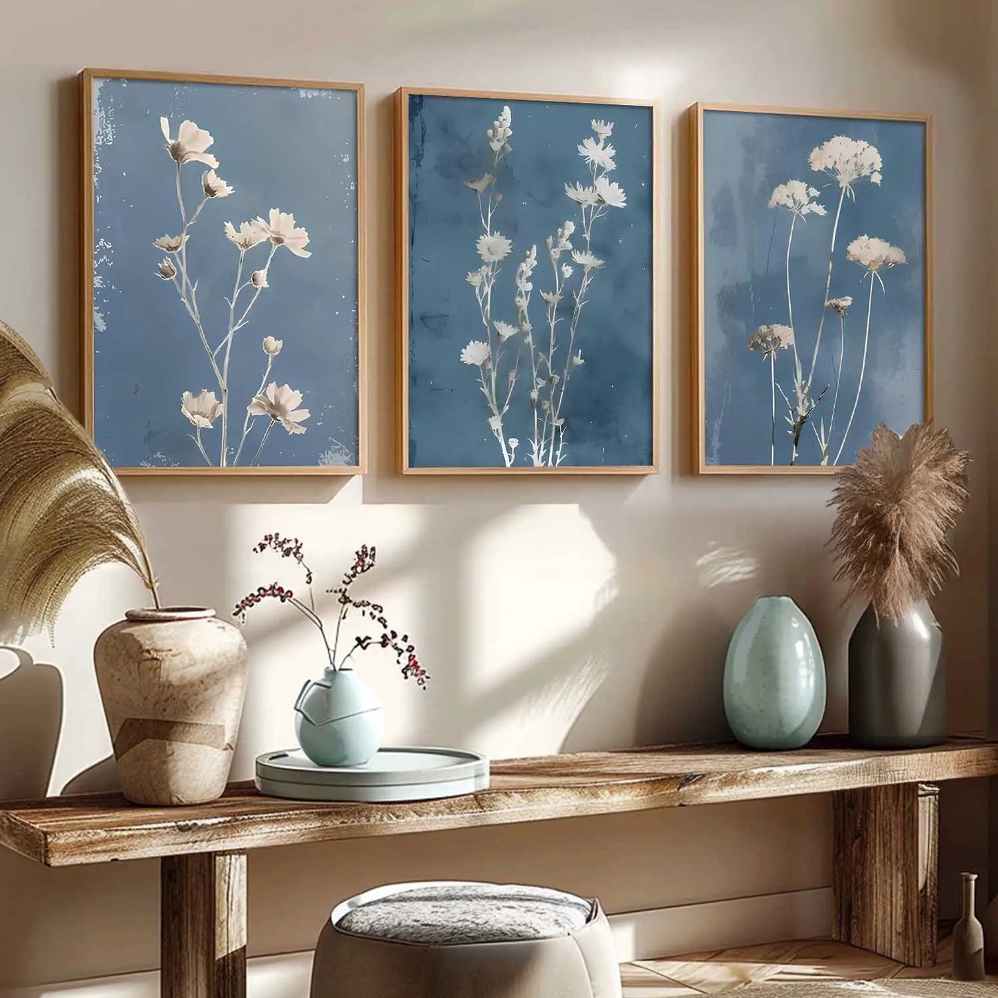 Floral Framed Wall Art Prints | Set of 3 | Home Decor