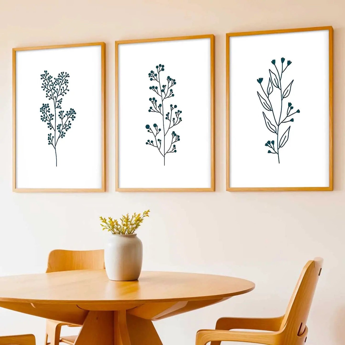 Botanical Framed Wall Art Prints | Set of 3 | Home Decor