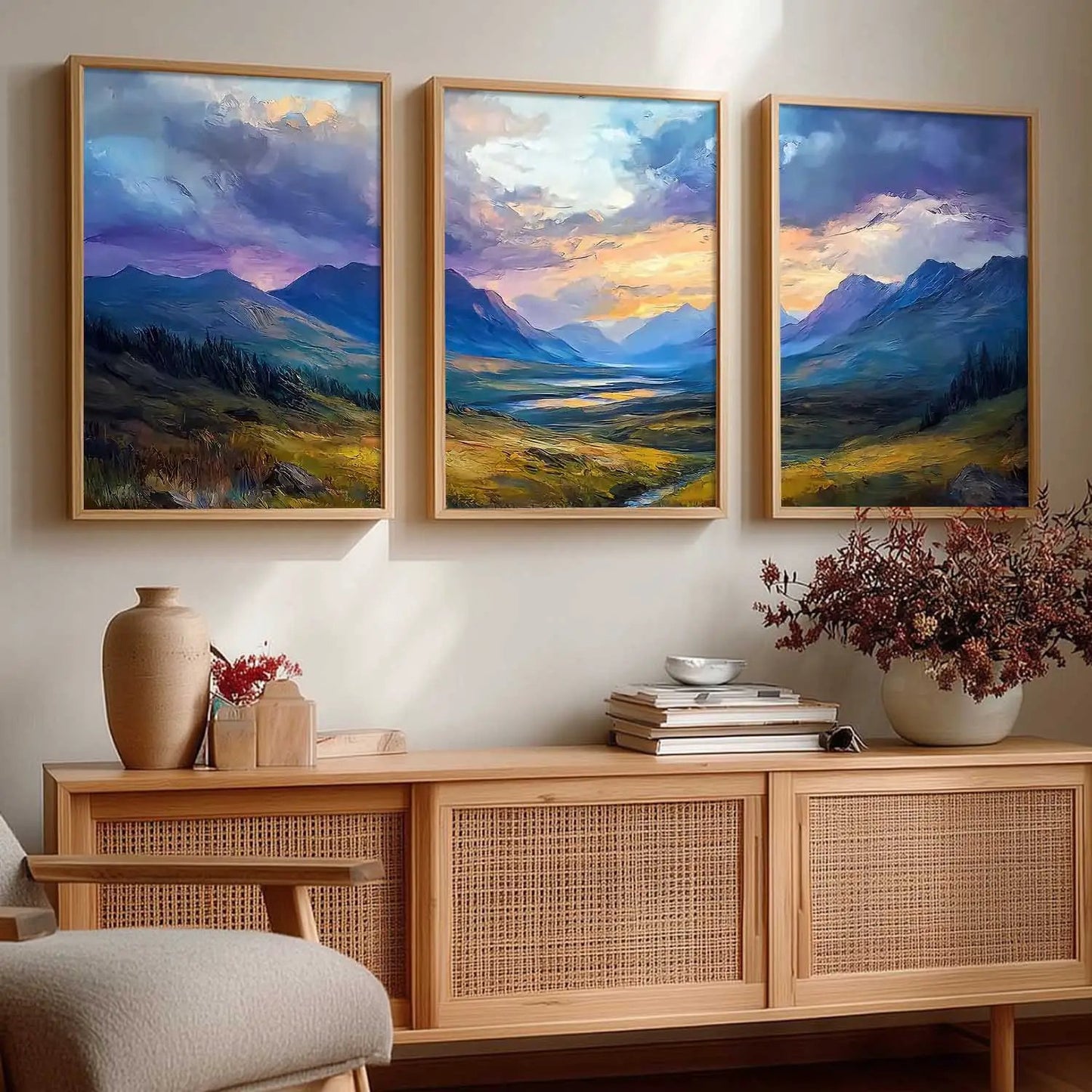 Mountain View Framed Wall Art Prints | Set of 3 | Home Decor