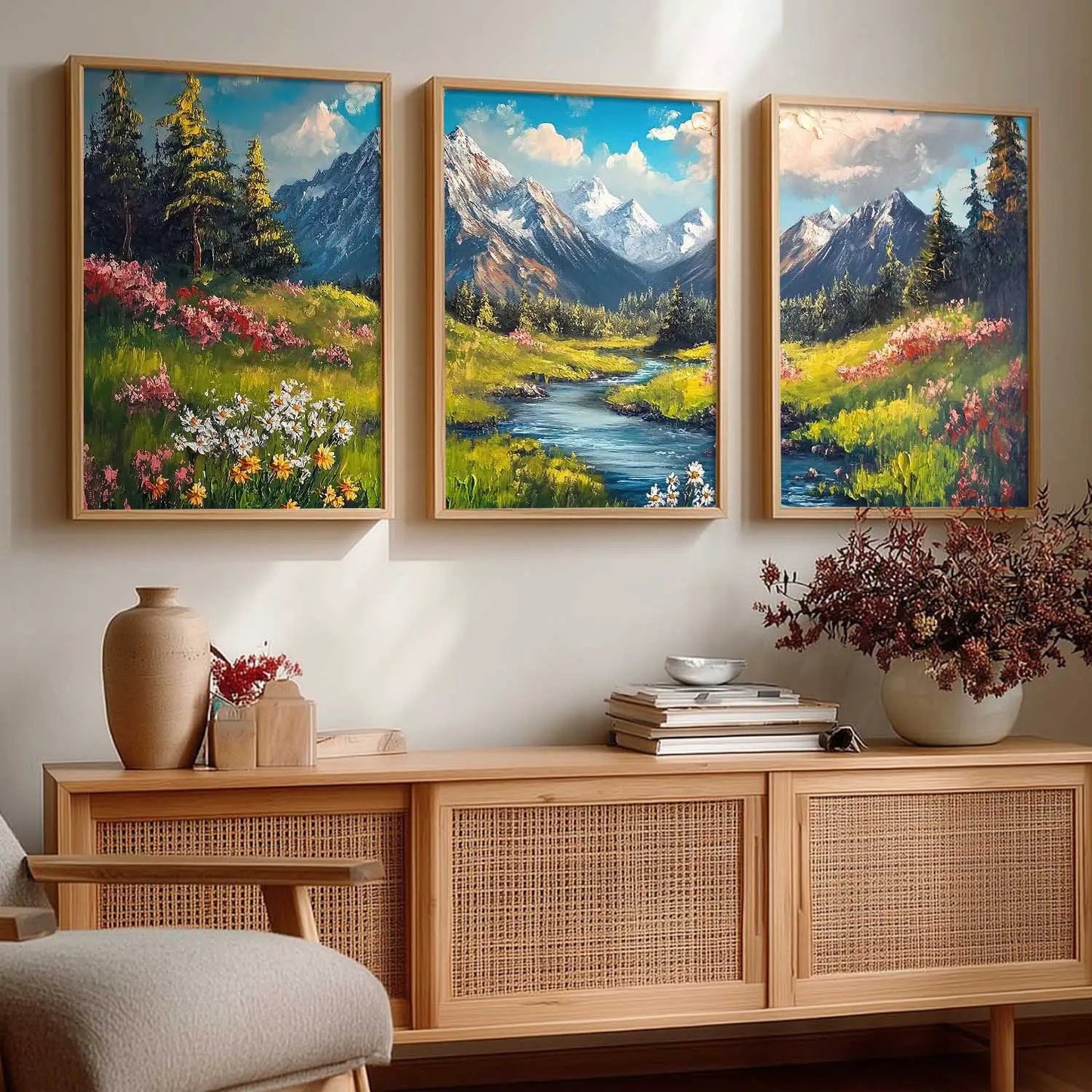 Mountain View Framed Wall Art Prints | Set of 3 | Home Decor