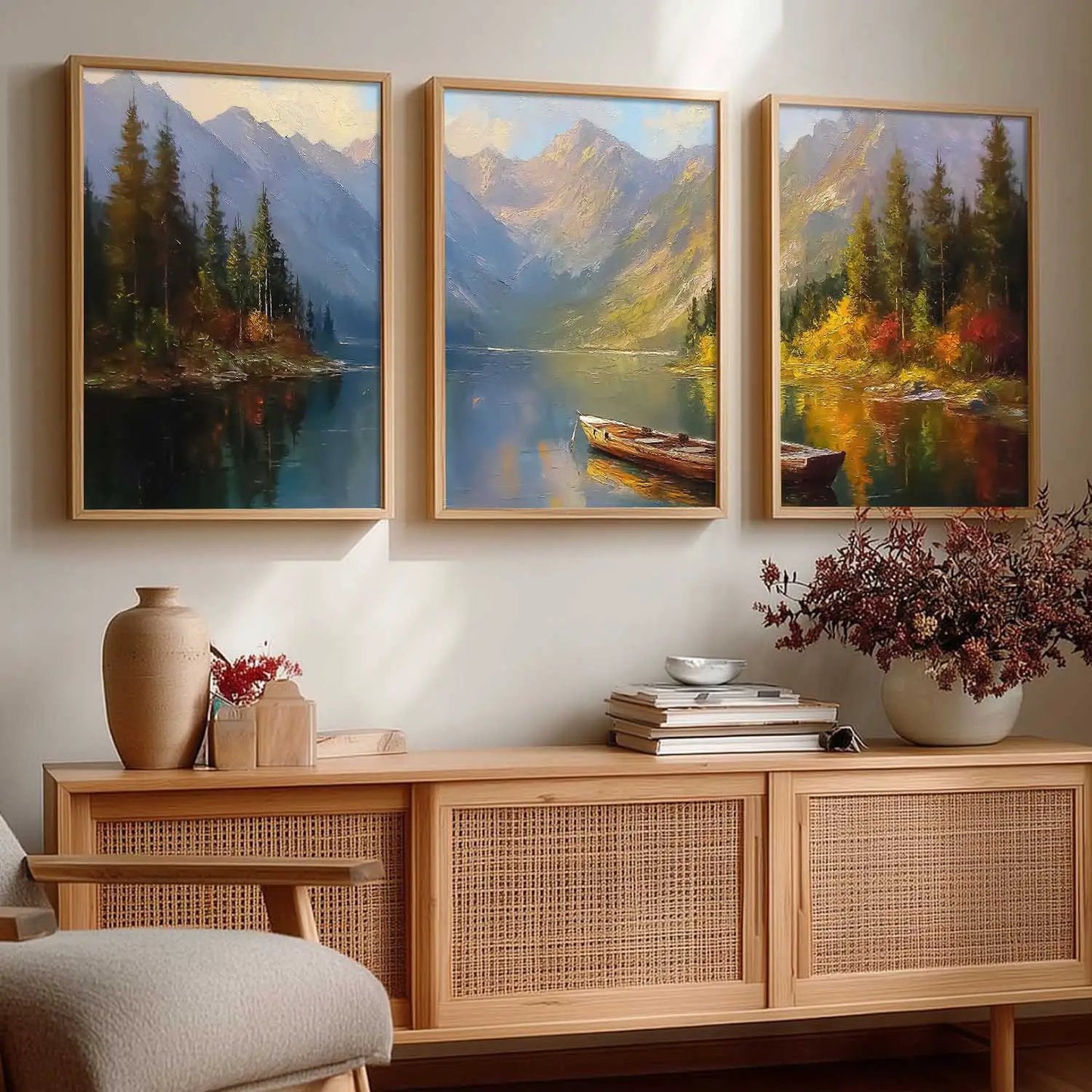 Lake View Framed Wall Art Prints | Set of 3 | Home Decor