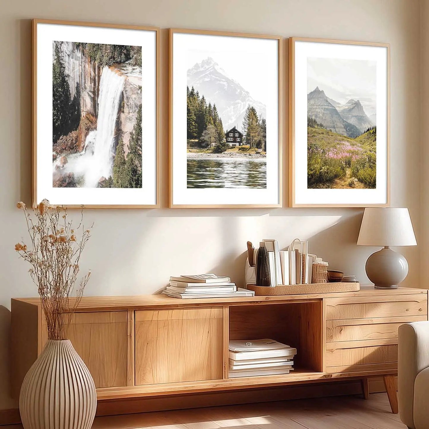 Mountain View Framed Wall Art Prints | Set of 3 | Home Decor