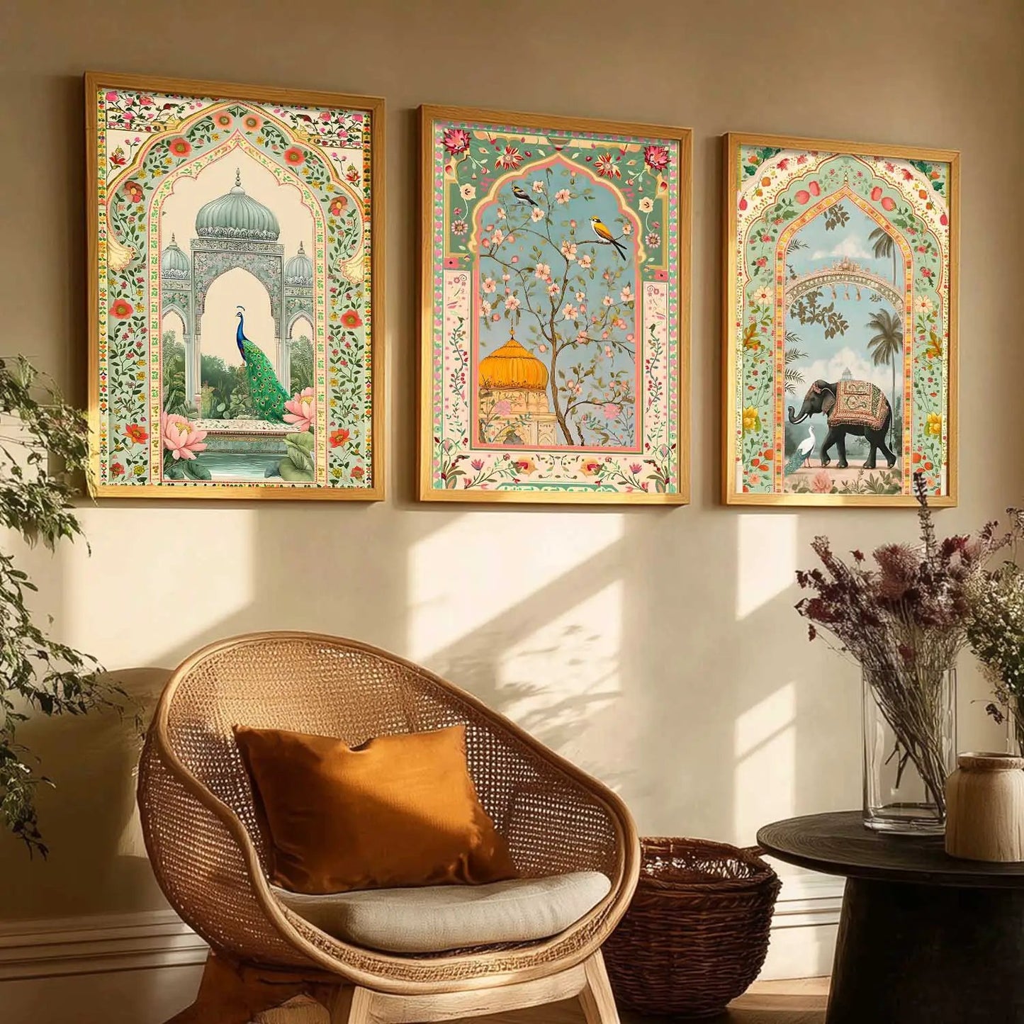 kotart Traditional wall Art Paintings with Frame for Home Decor - Framed Wall Painting for Living Room Bedroom Office Room Decor