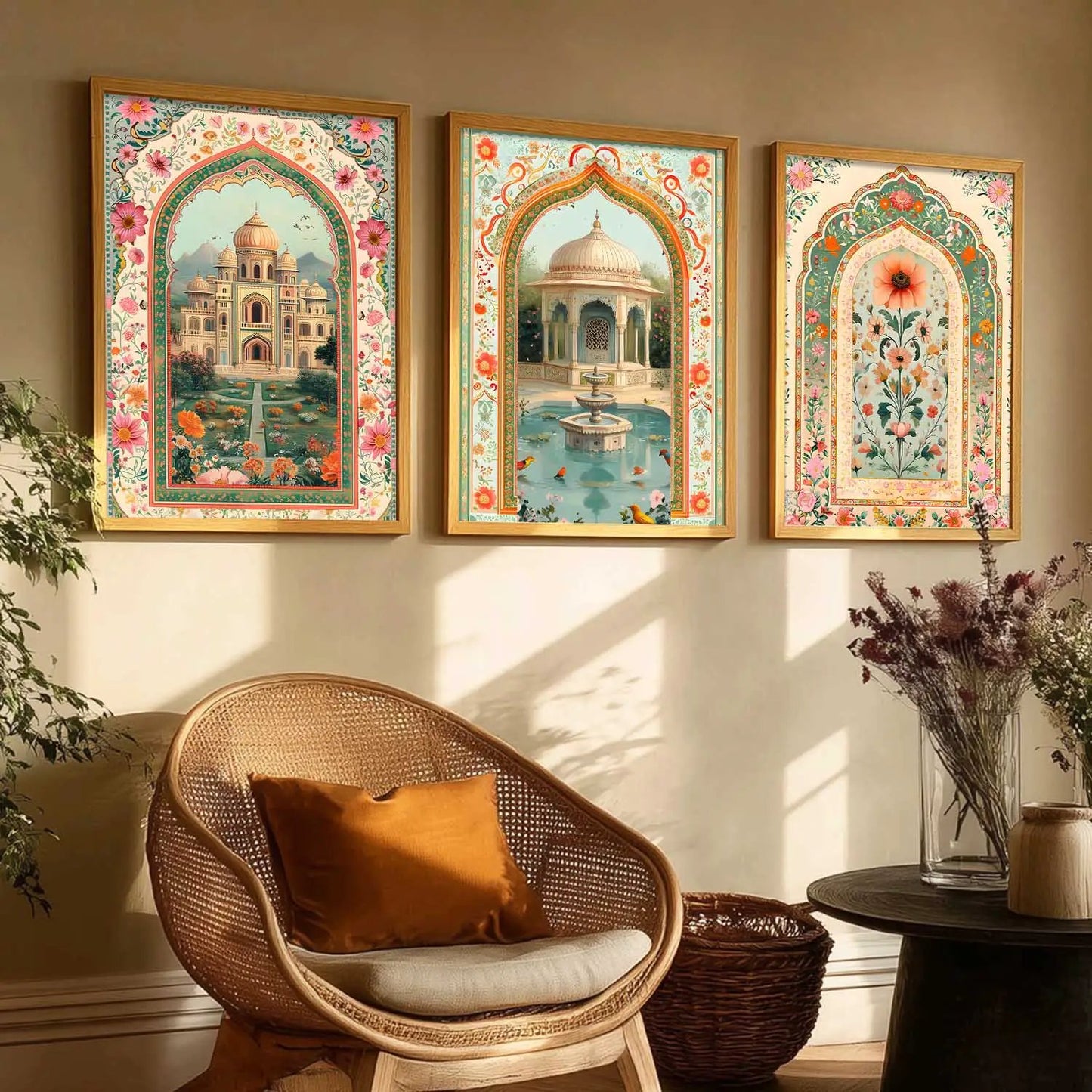 kotart Traditional wall Art Paintings with Frame for Home Decor - Framed Wall Painting for Living Room Bedroom Office Room Decor
