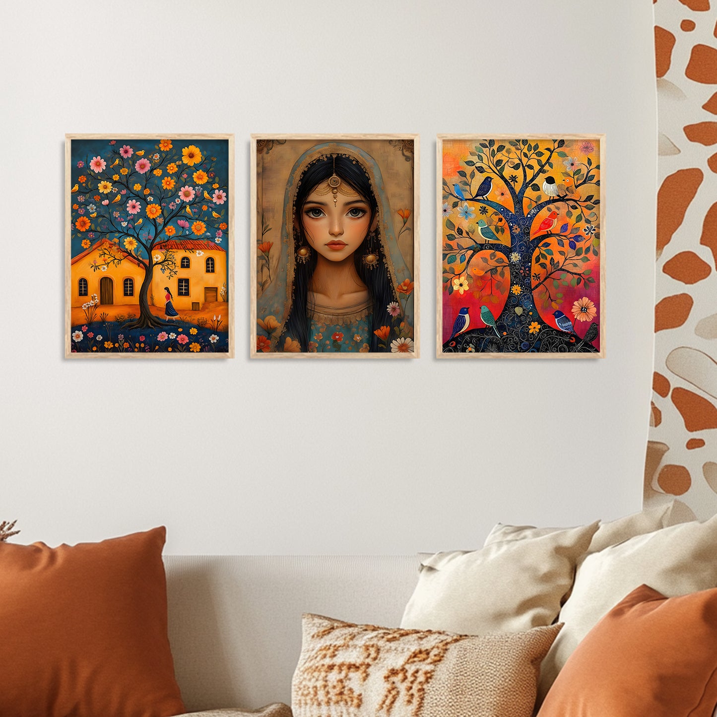 Kotart Traditional Indian Wall Art Paintings for Living Room - Wall Poster With frames