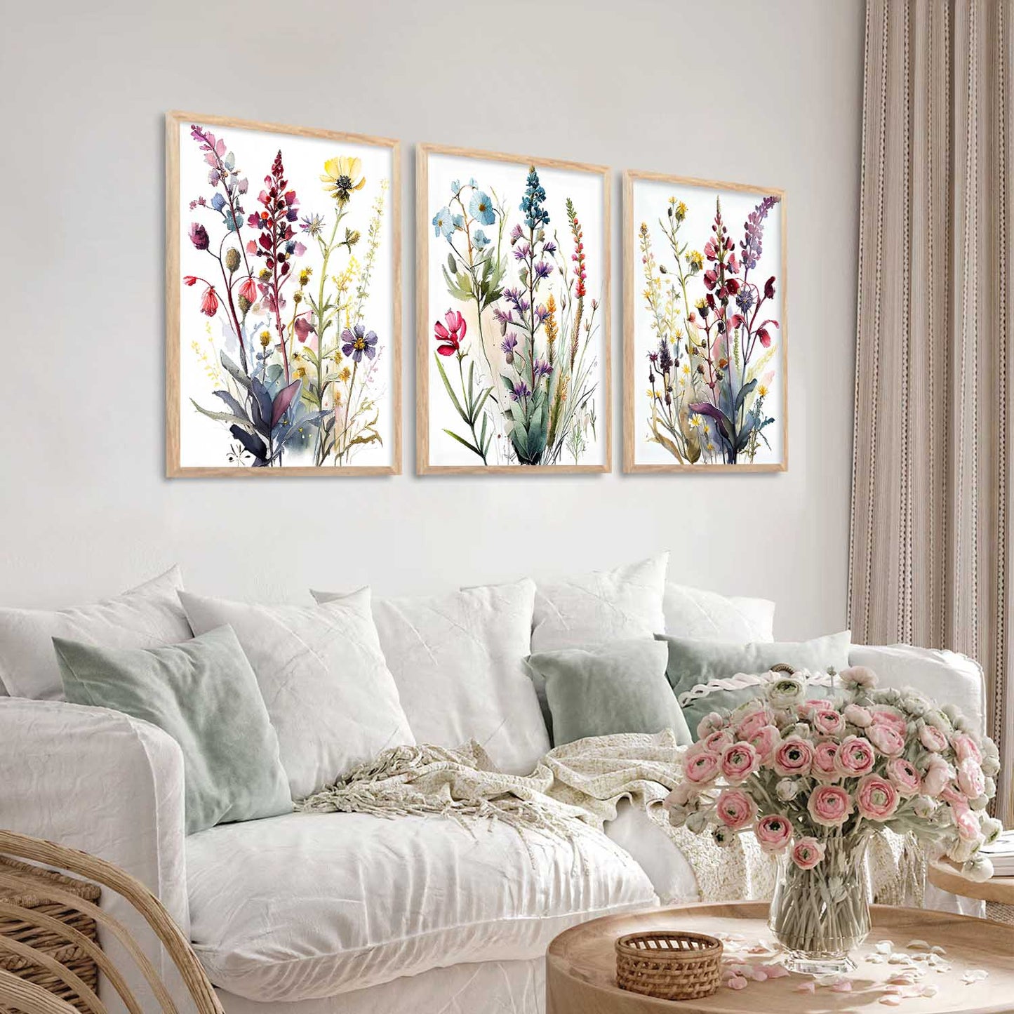 Floral Wall Art Paintings for Living Room - Wall Poster With frames