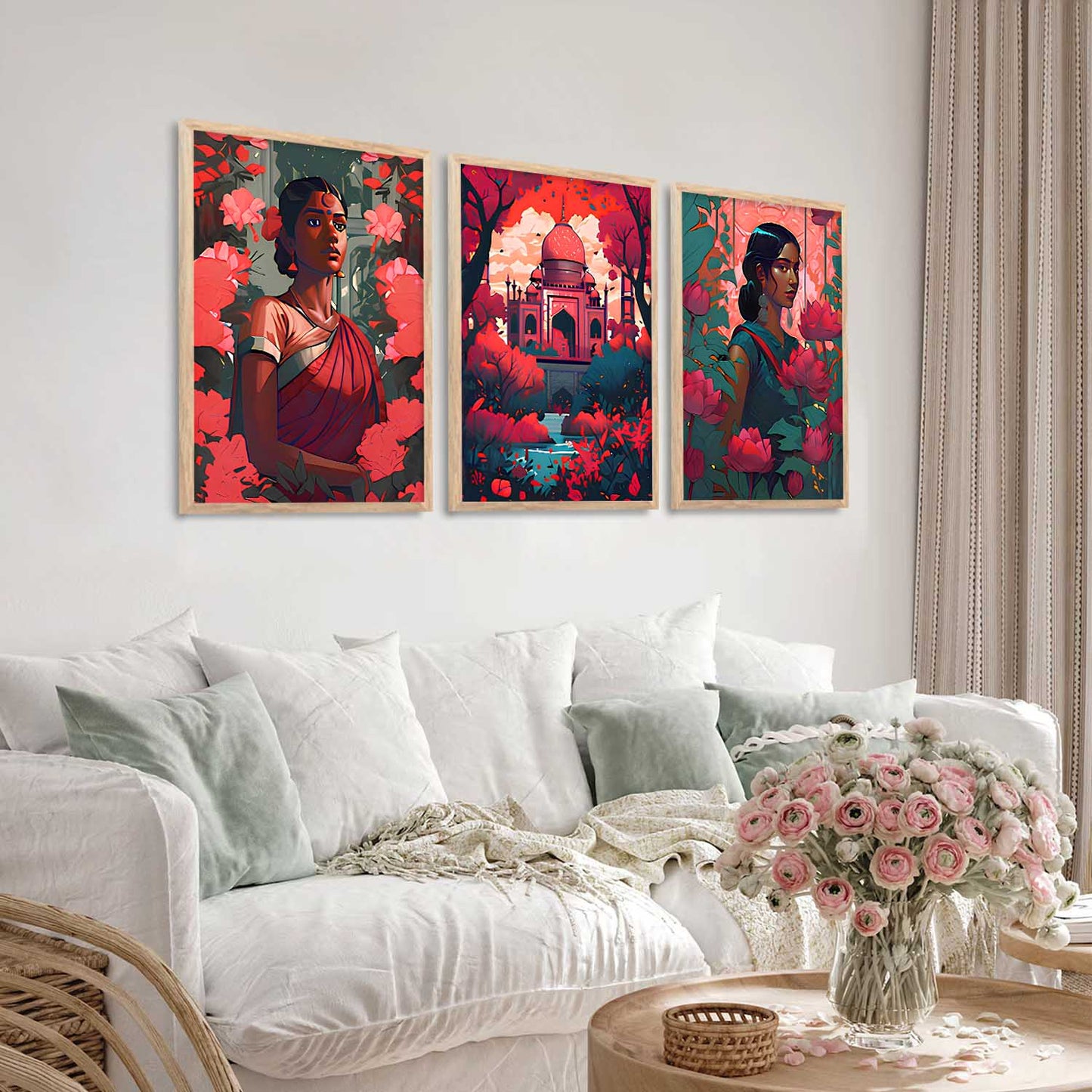 Madhubani Wall Art Paintings for Living Room - Wall Poster With frames