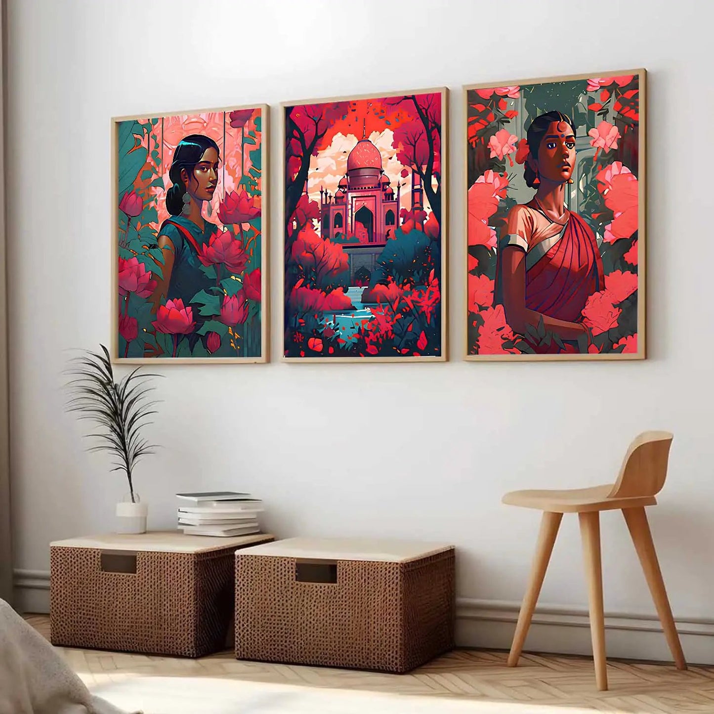 Madhubani Wall Art Paintings for Living Room - Wall Poster With frames