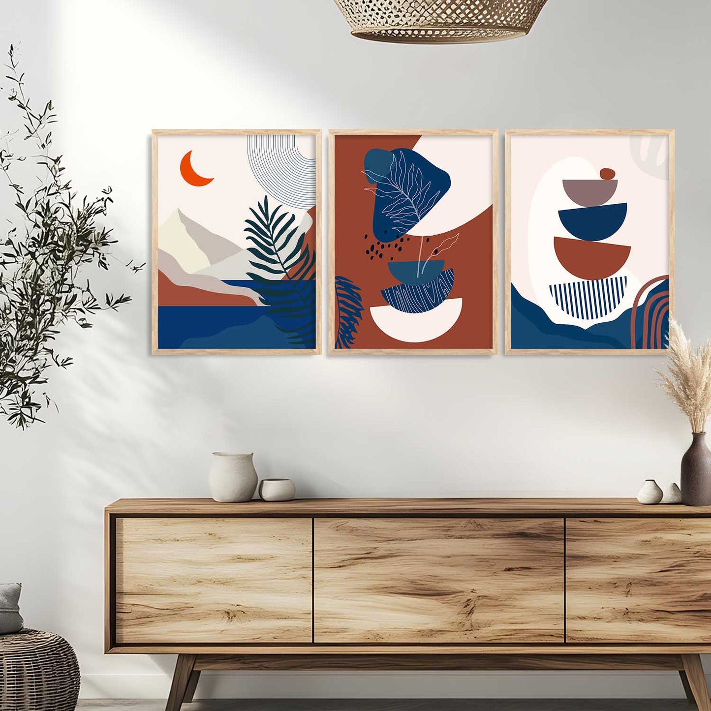 Boho Wall Art Paintings for Living Room - Wall Poster With frames
